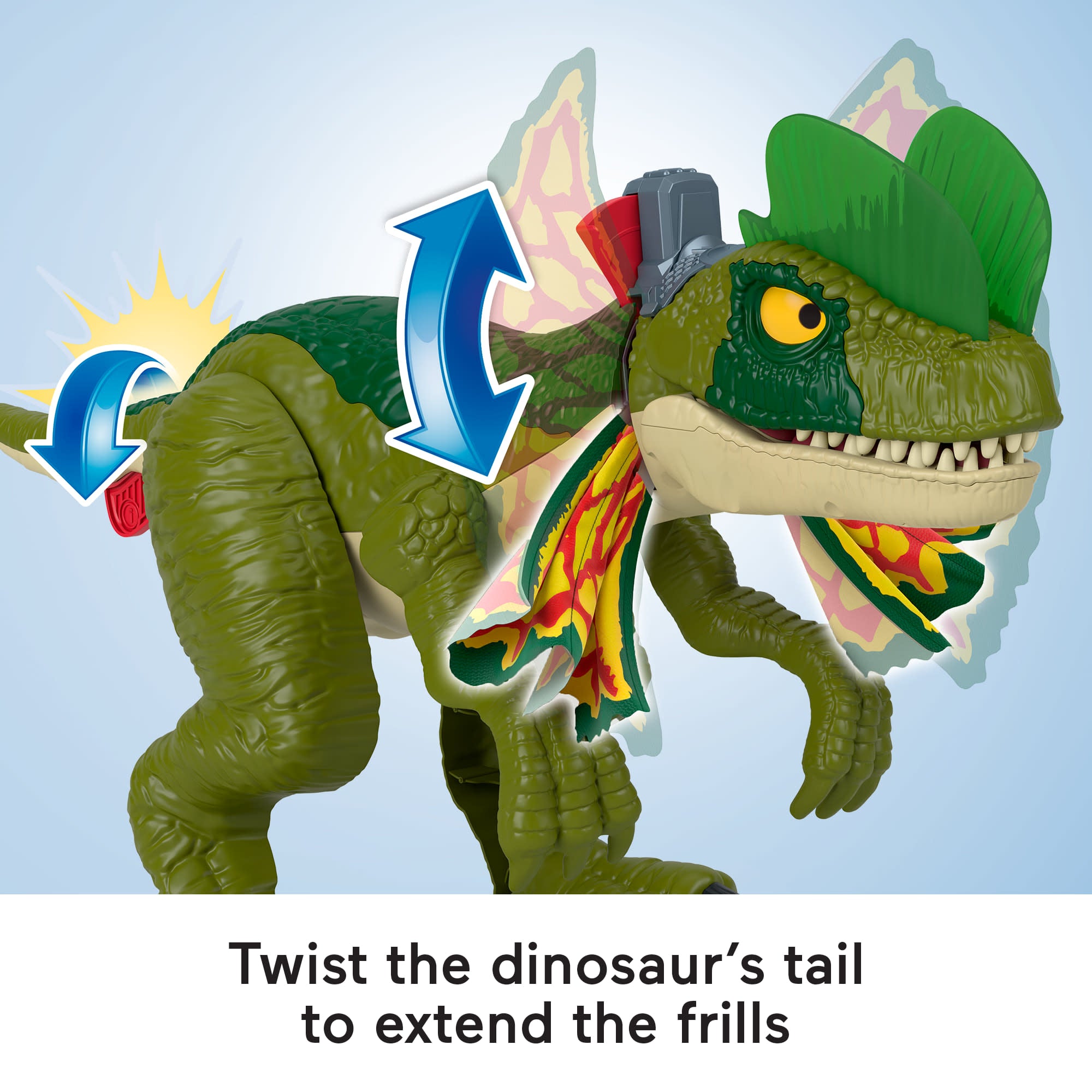 Imaginext Jurassic World thrash Attack Dilophosaurus Dinosaur Toy