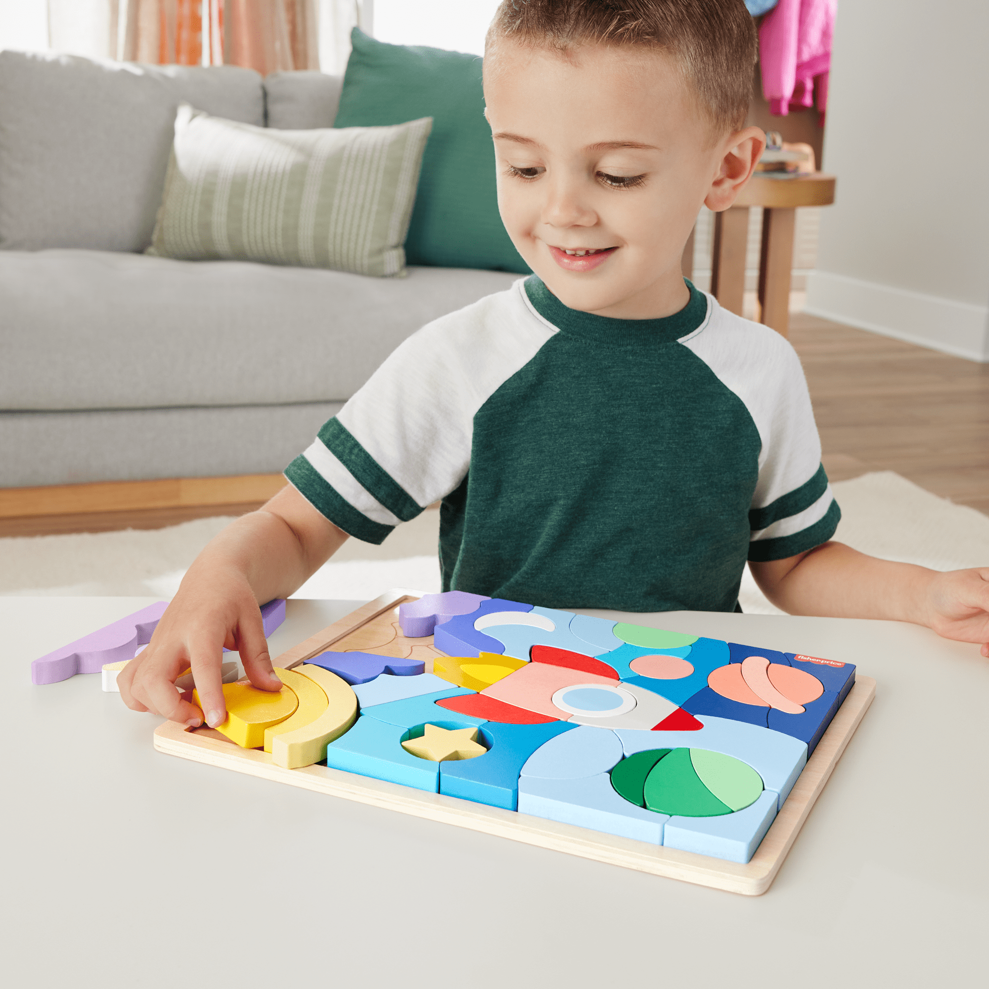 Fisher Price Juguete para Bebes Rompecabezas del Espacio de Madera