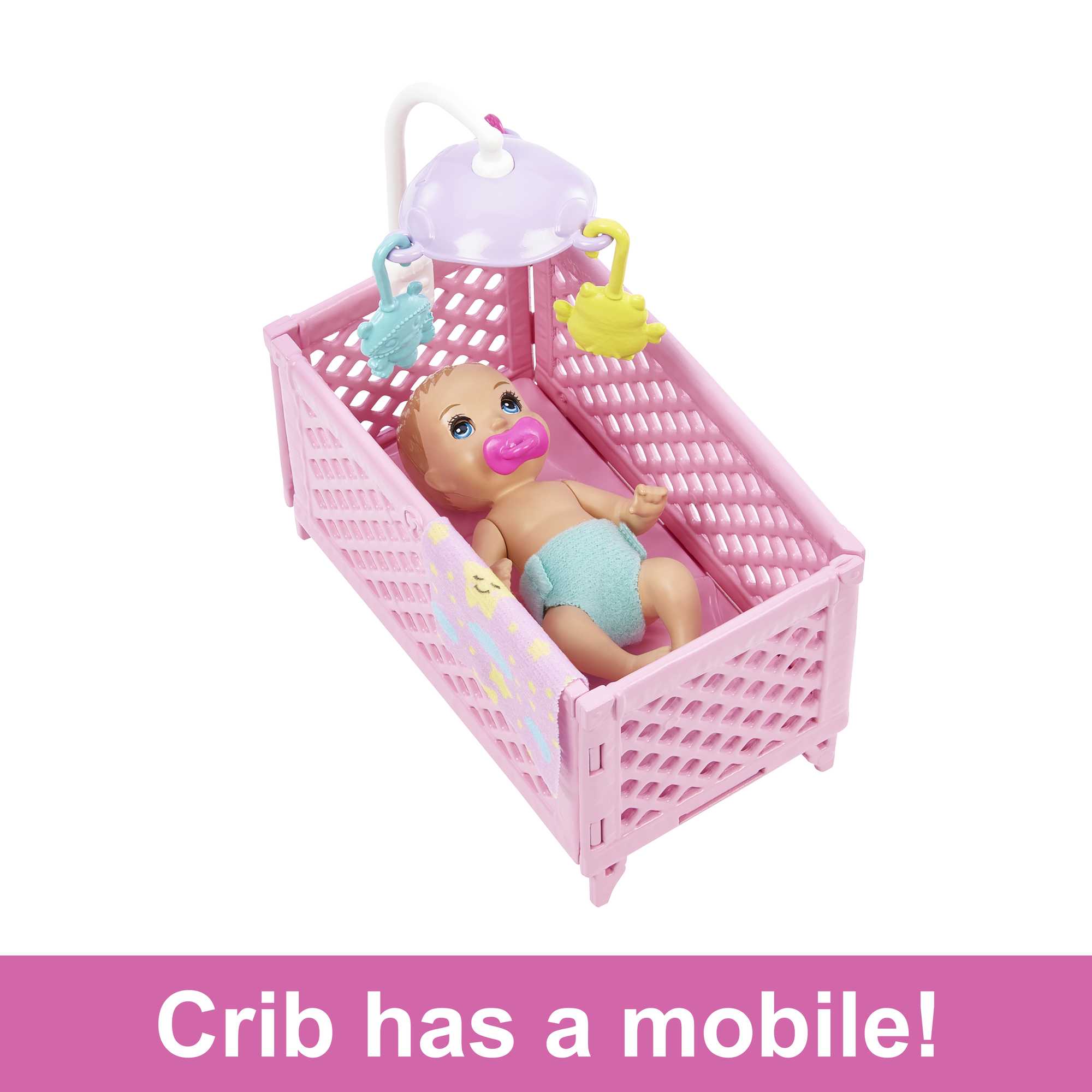 Barbie Doll And Accessories Skipper Babysitter Crib Playset