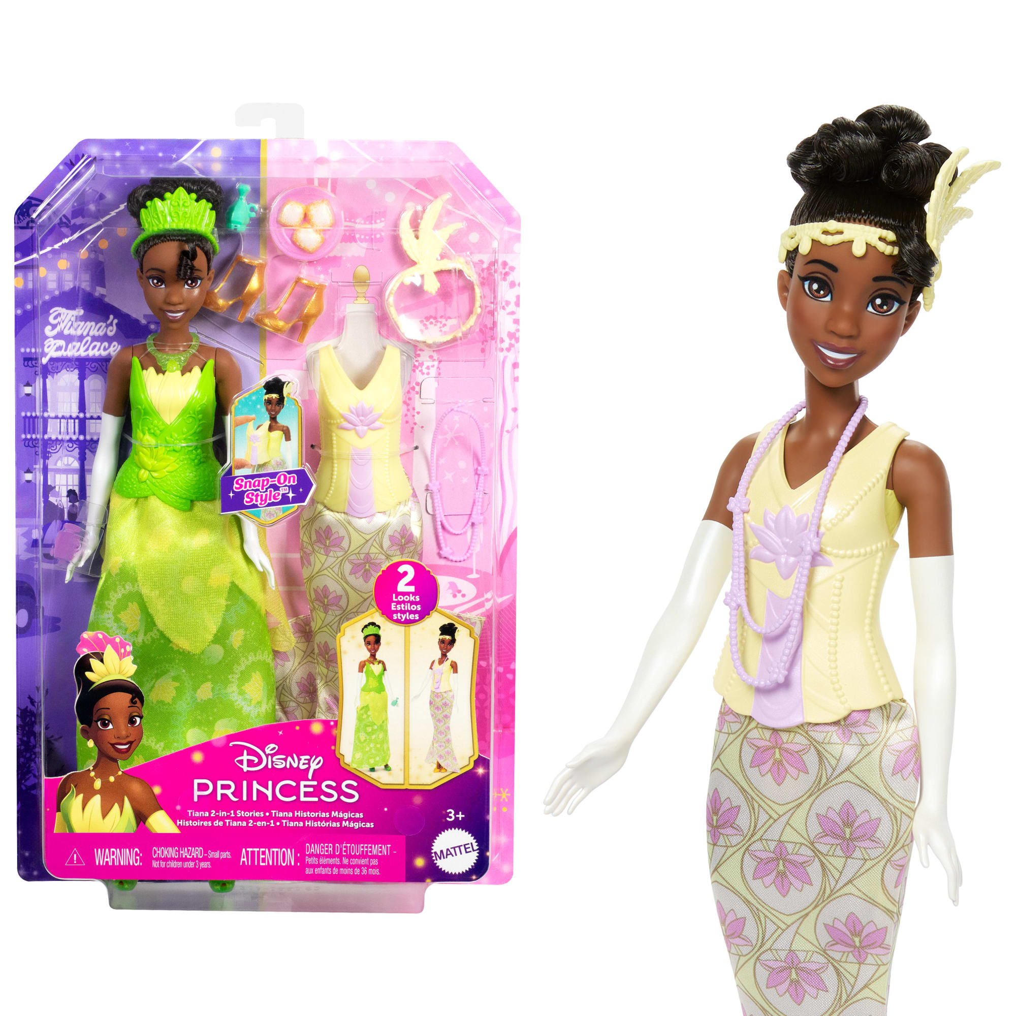 Disney Princess Tiana 2 in 1 Stories Fashion Doll Mattel
