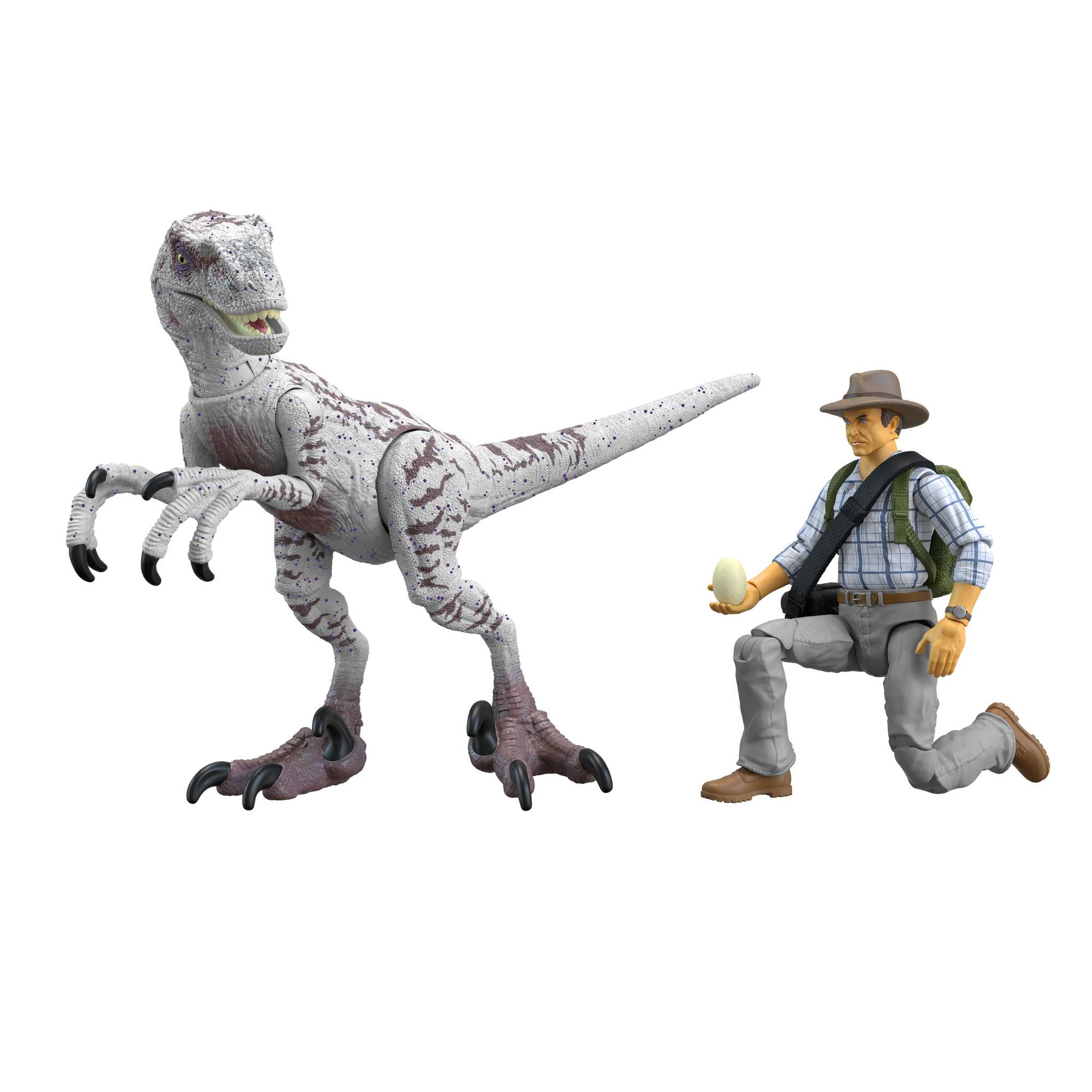 JURASSIC WORLD HAMMOND COLLECTION Dr Alan Grant Velociraptor Mattel