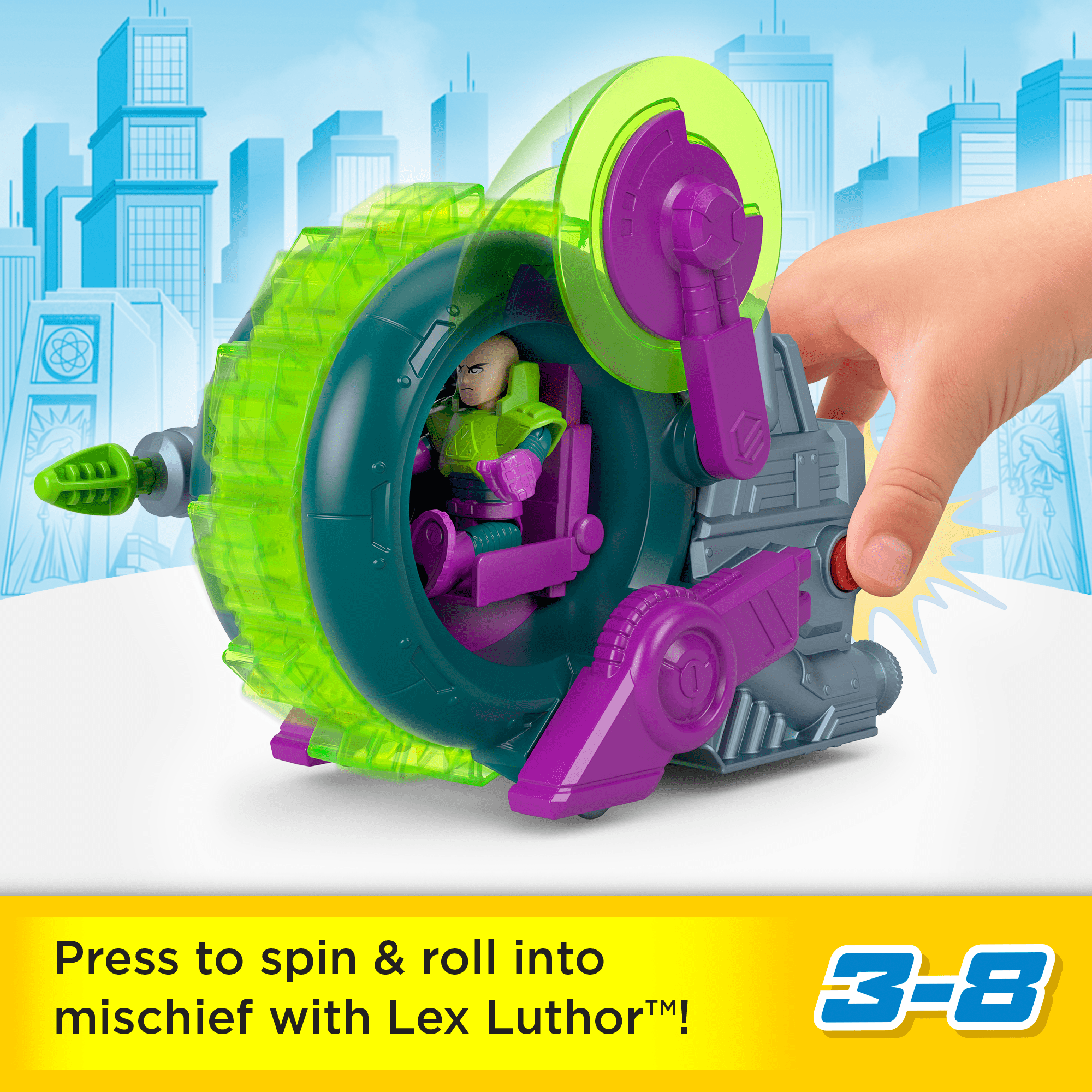 Imaginext DC Super Friends Lex Luthor Spinning Saw Vehicle Mattel