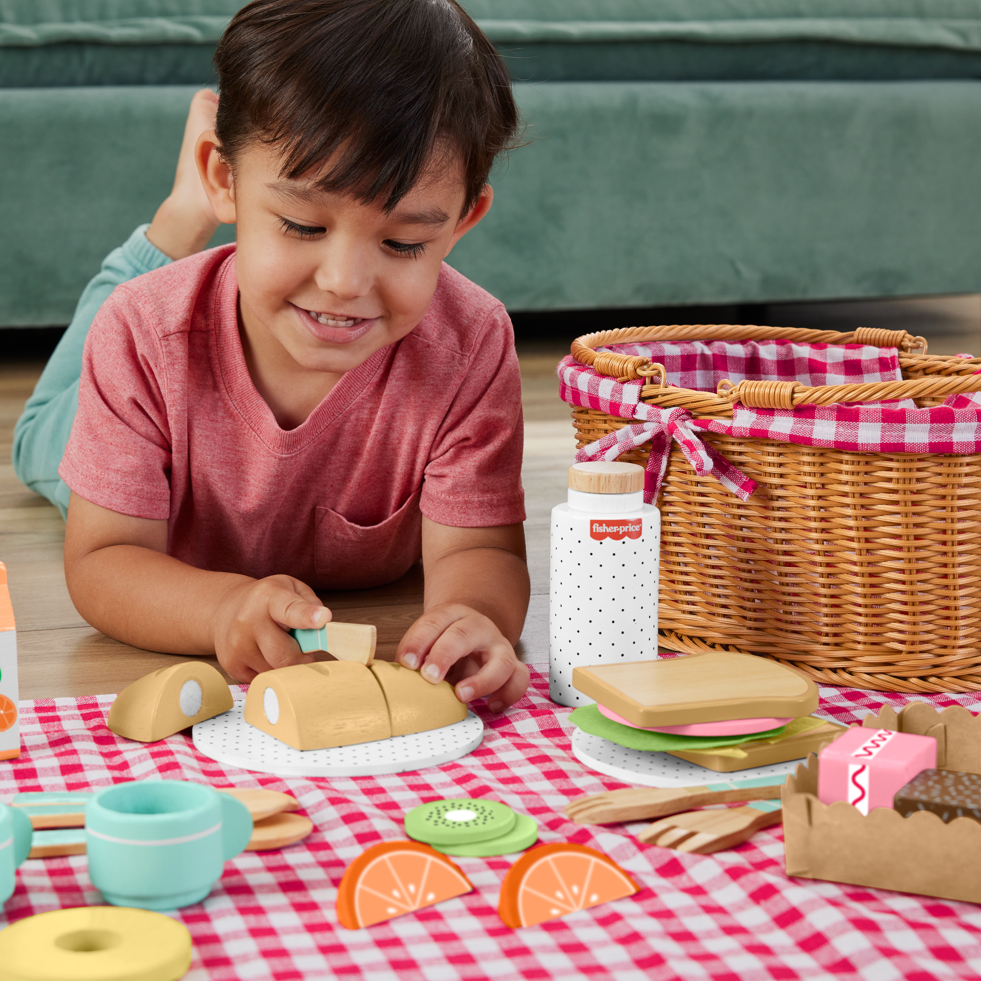 Fisher Price Juguete para Bebes Canasta de Picnic de Madera