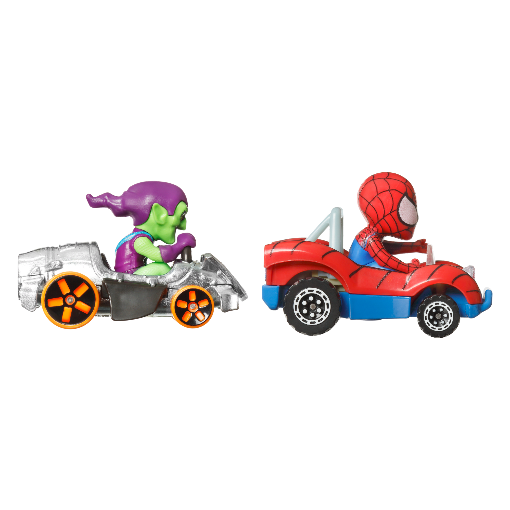 Hot Wheels Racerverse Vehículo De Juguete Spider Man Y El Duende Verde 9451