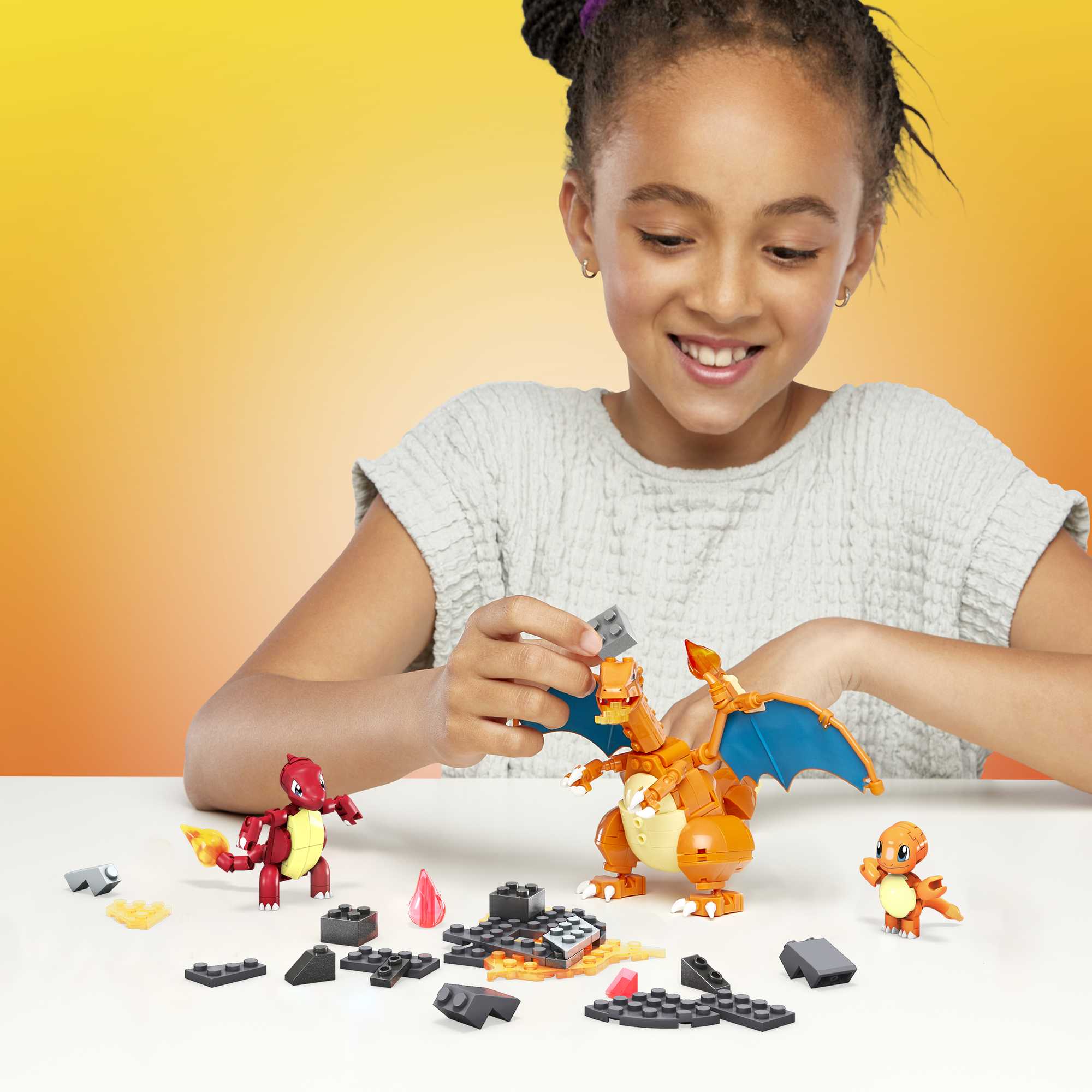 Mega Construx PokEmon Charmander Evolution Mattel