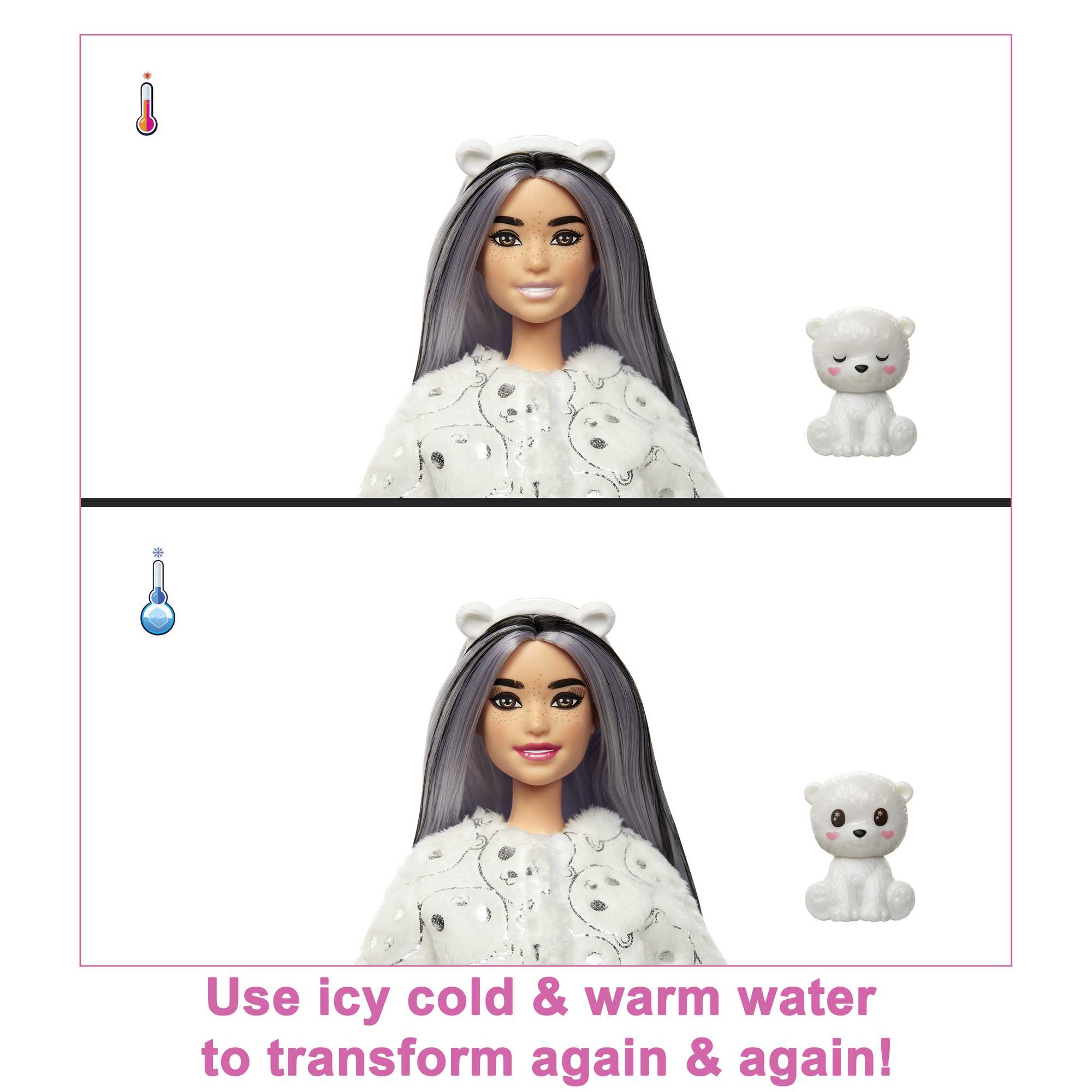 Barbie Cutie Reveal Snowflake Sparkle Series 11.9 Polar Bear Doll HJL64 -  Best Buy