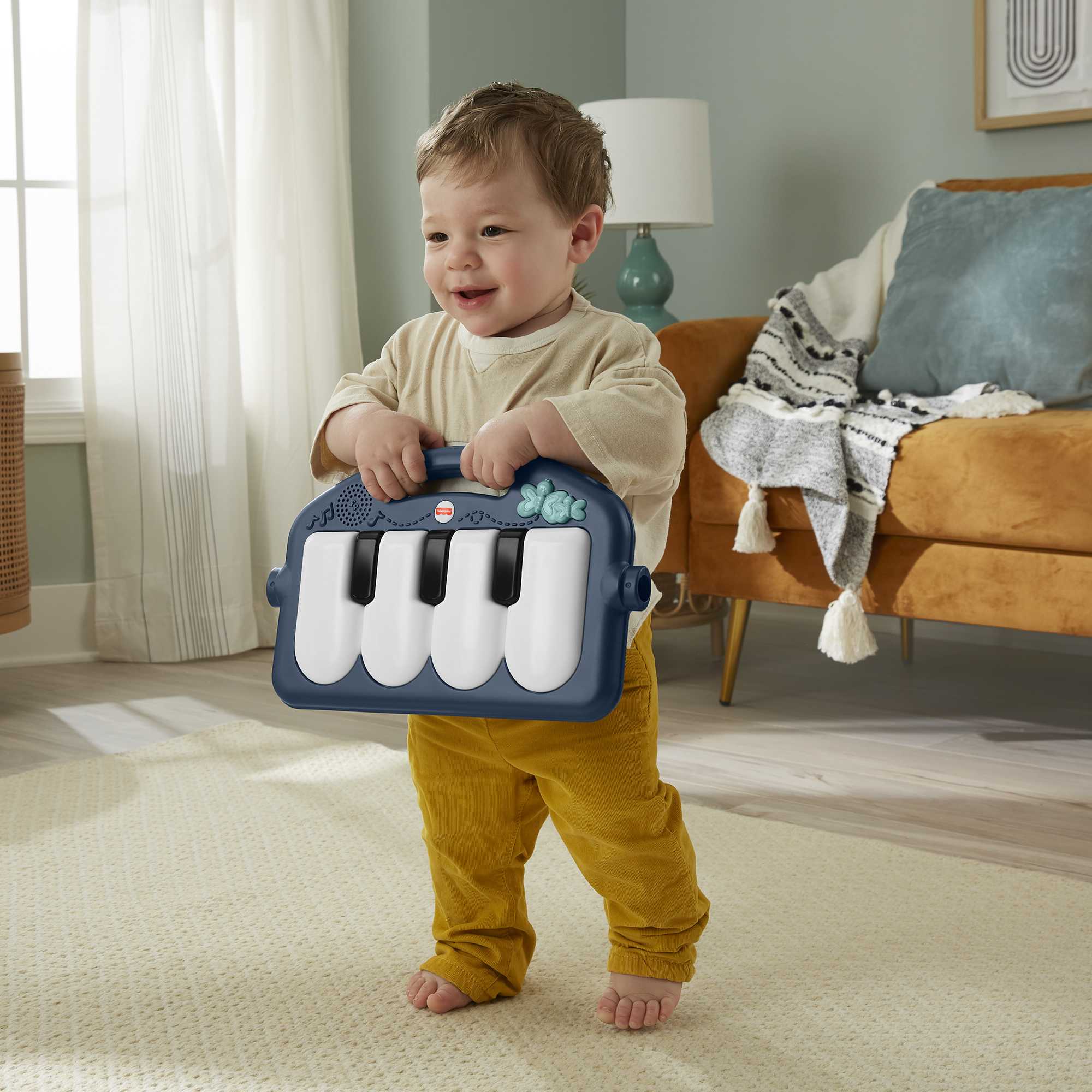Fisher-Price Tapis D’Activités Pour Bébé, Piano, Jouets, Faon Marine