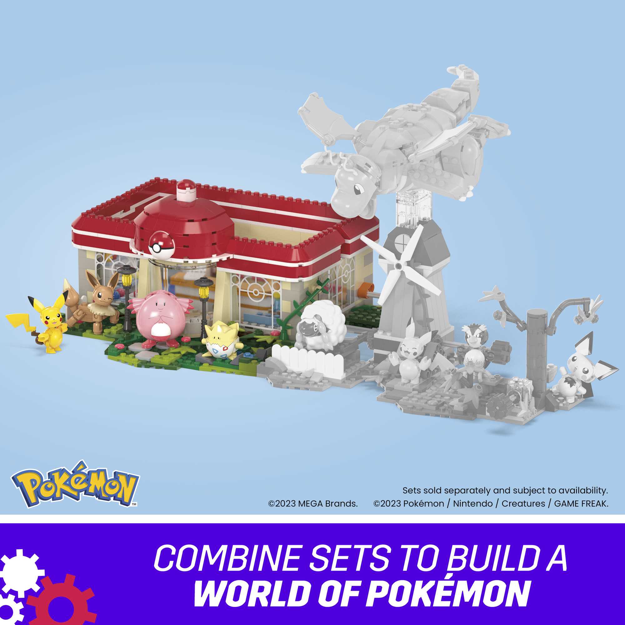 MEGA Pokémon Building Toy Kit, Forest Pokémon Center (648 Pieces) With 4 Action Figures