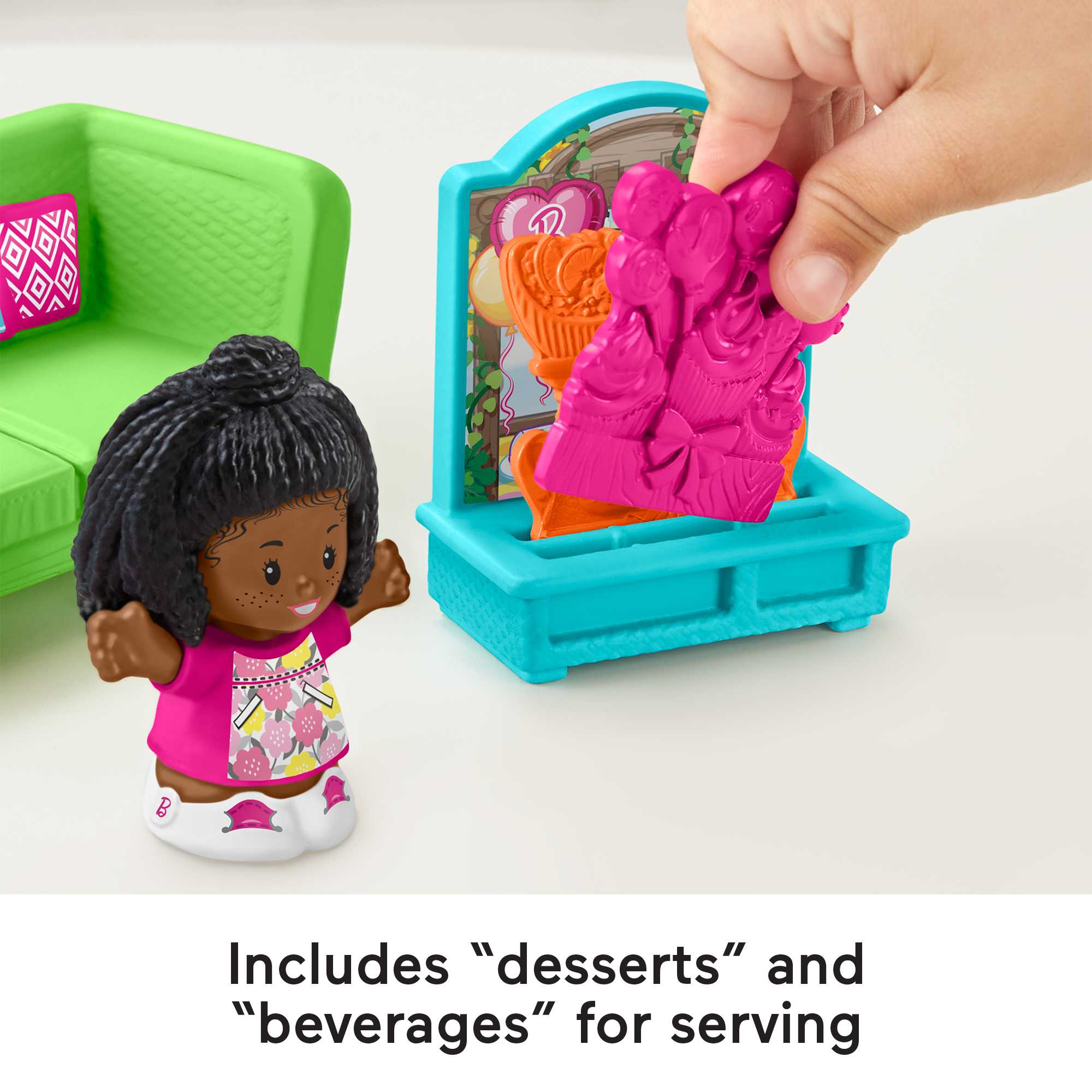 Fisher-Price Little People Barbie Playset For Toddlers, Musical Patio Party, 7 Play Pieces