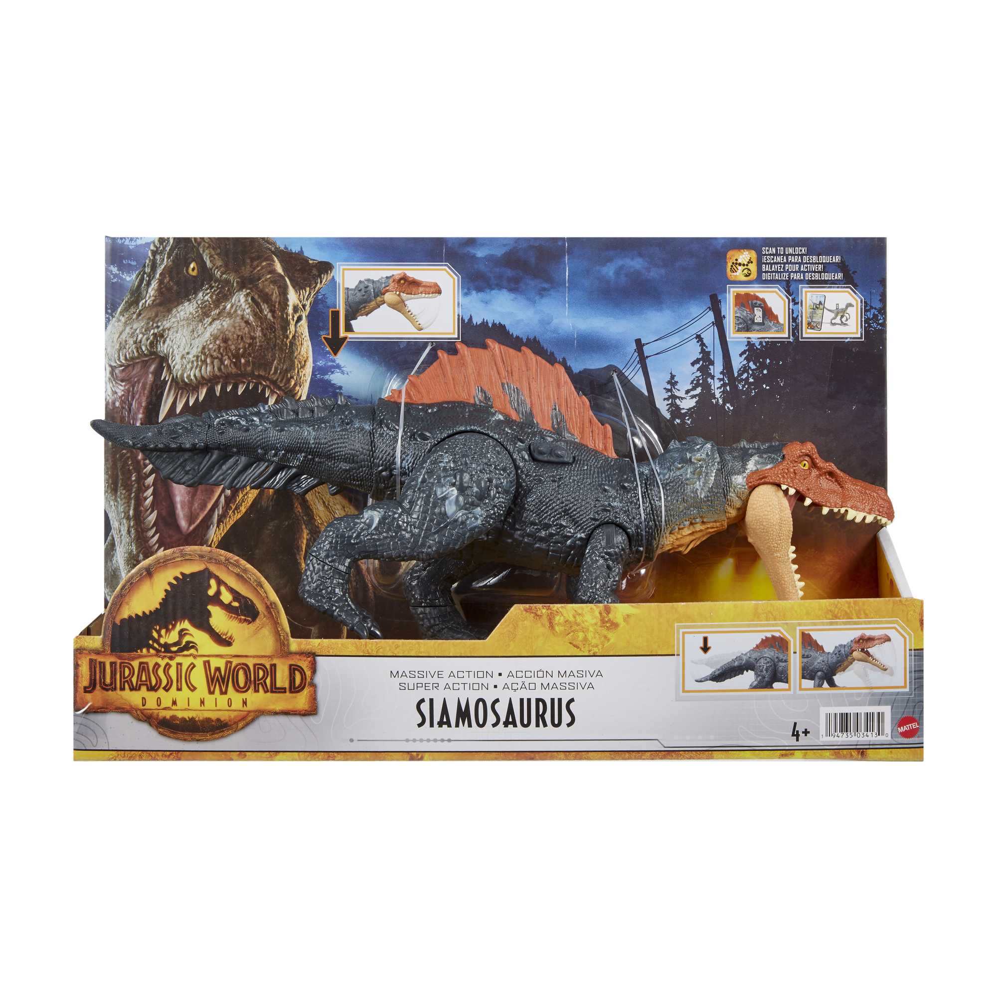 Jurassic World Dominion Massive Action Siamosaurus Dinosaur, Attack Action