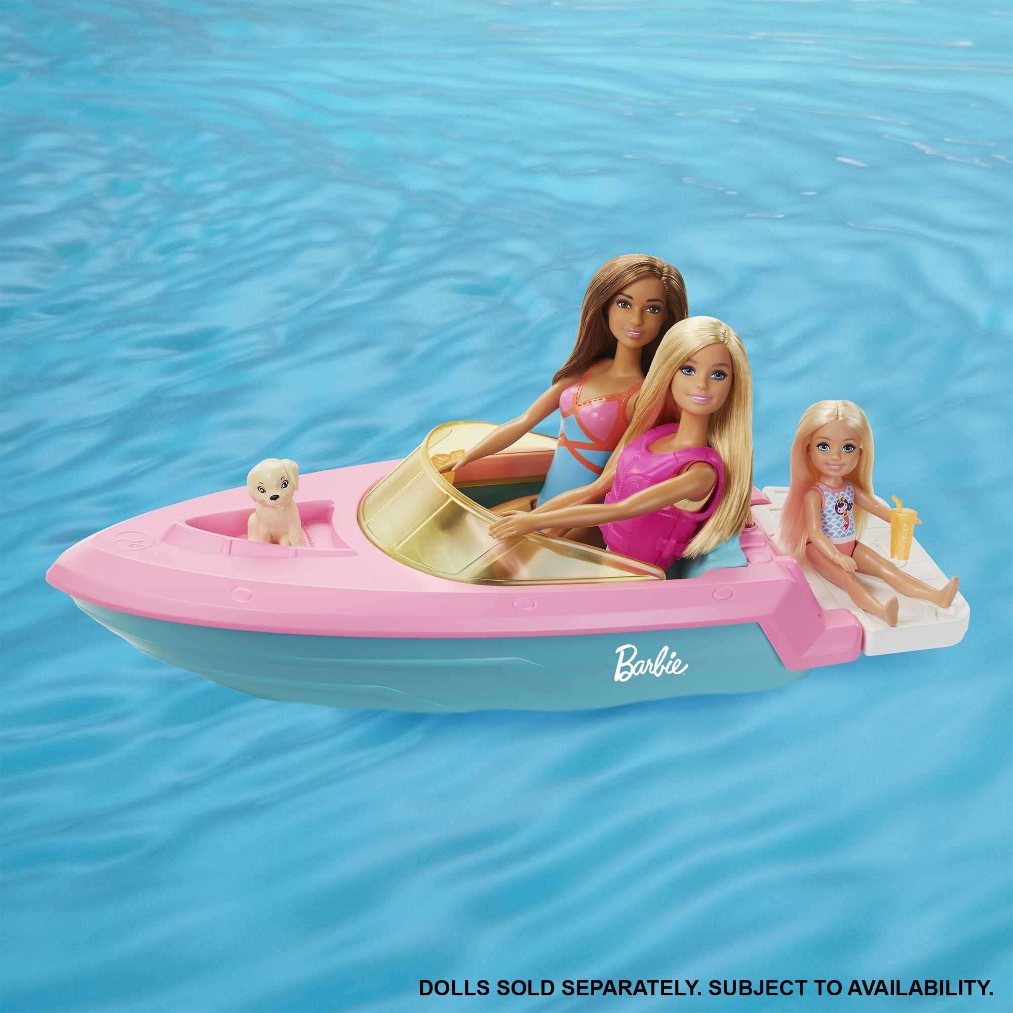 Barbie-Hors-Bord de Barbie-3 Poupées Avec Chiot et Accessoires