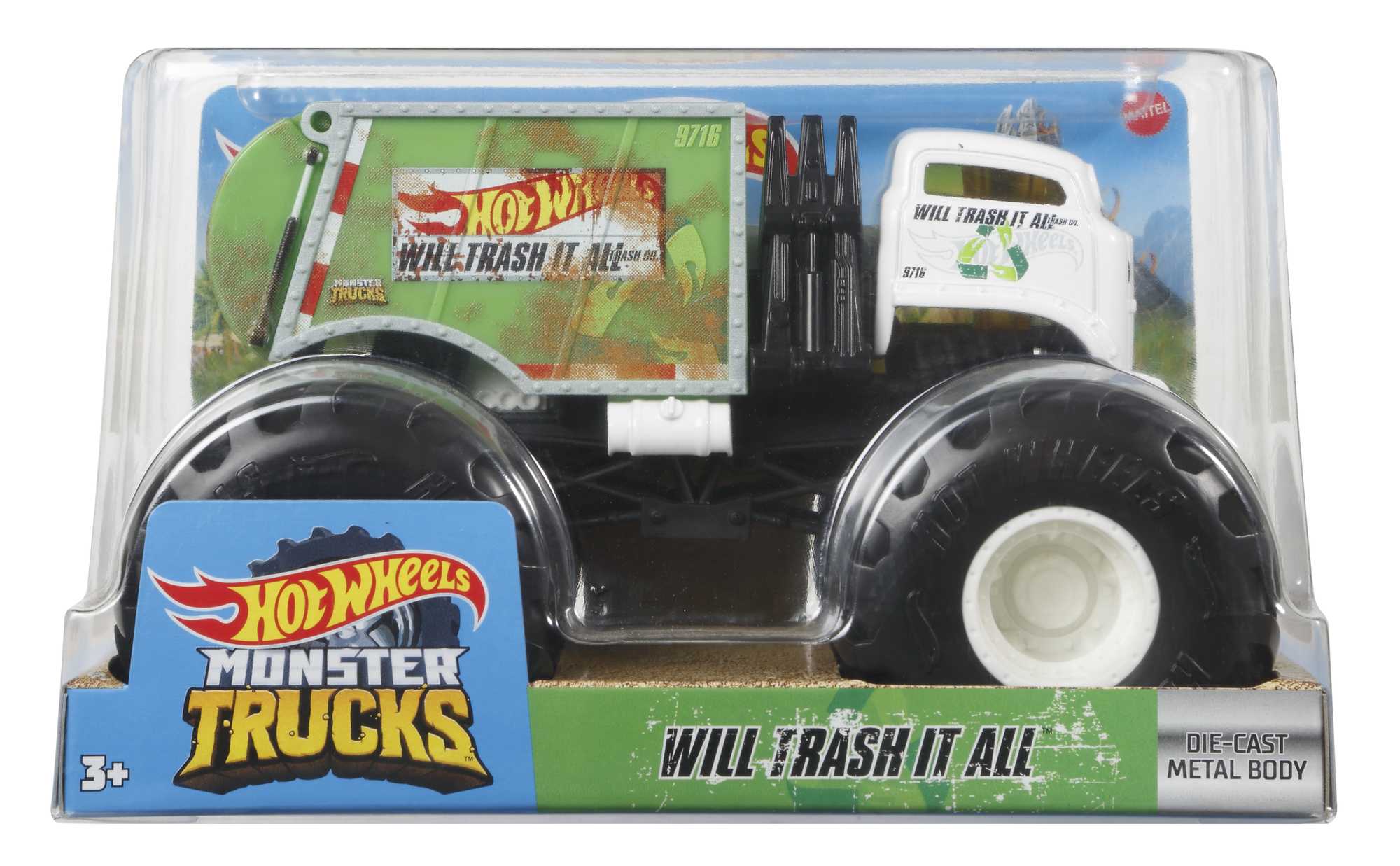 Hot Wheels Monster Trucks Veículo de Brinquedo 1:24 Will Trash It All