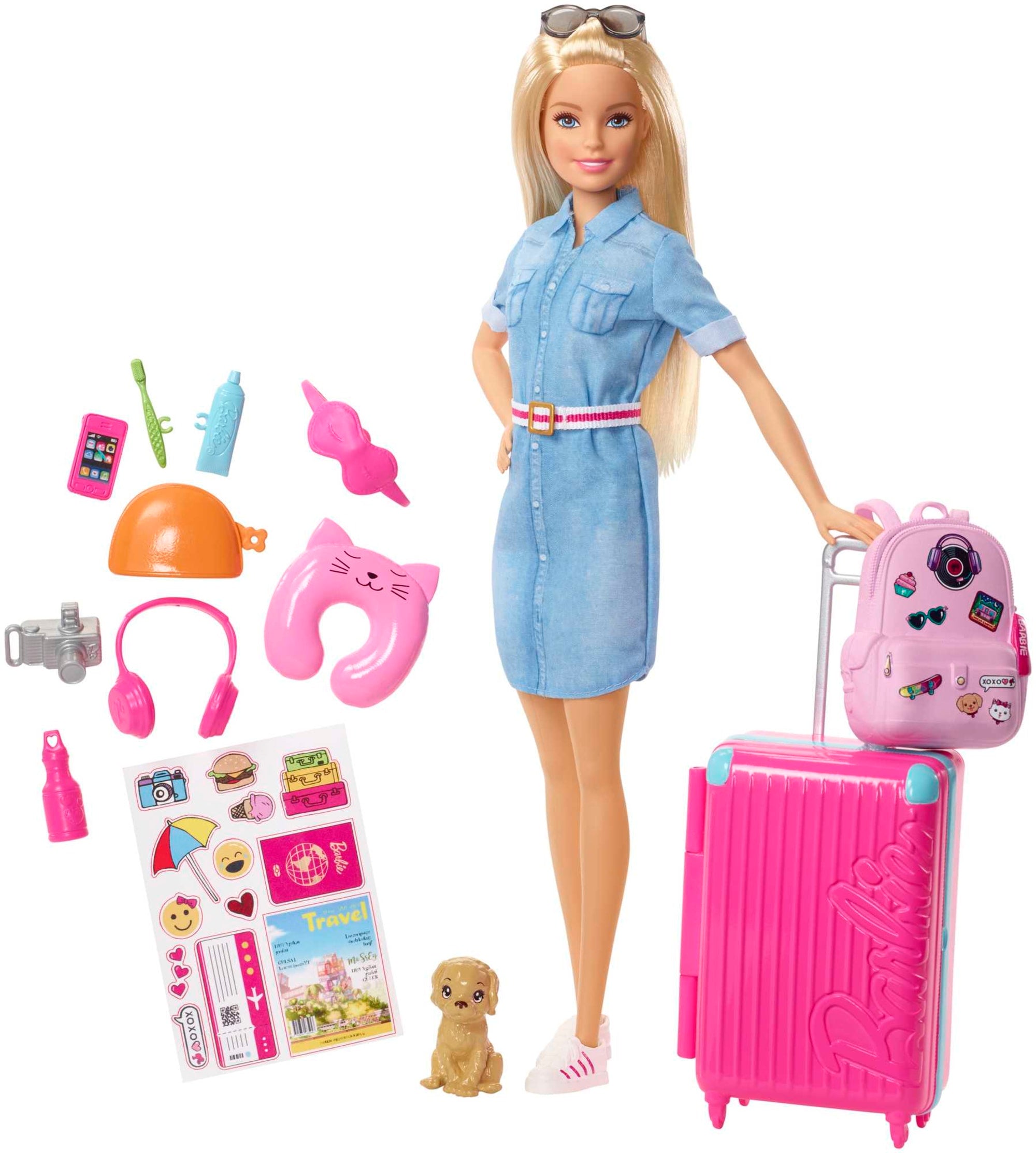 Barbie Color Reveal Slumber Party Fun Set, 50+ Surprises Including 2 Dolls,  3 Pets & 36 Accessories
