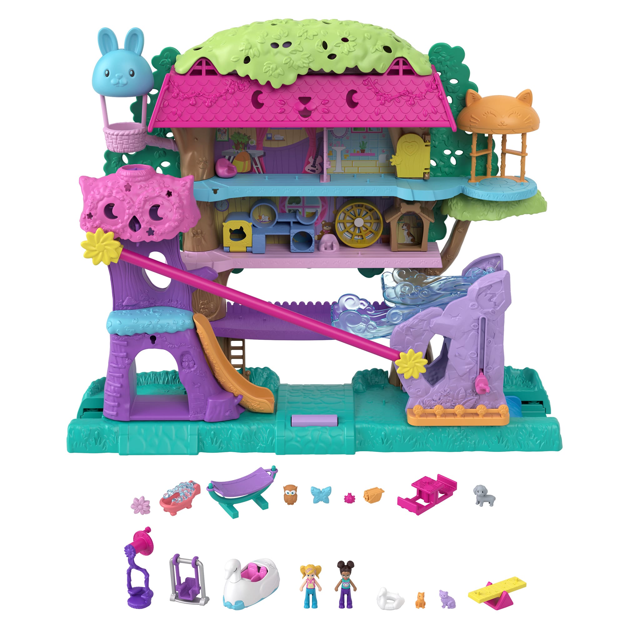 Polly Pocket Pollyville Pet Adventure Treehouse Playset | Mattel