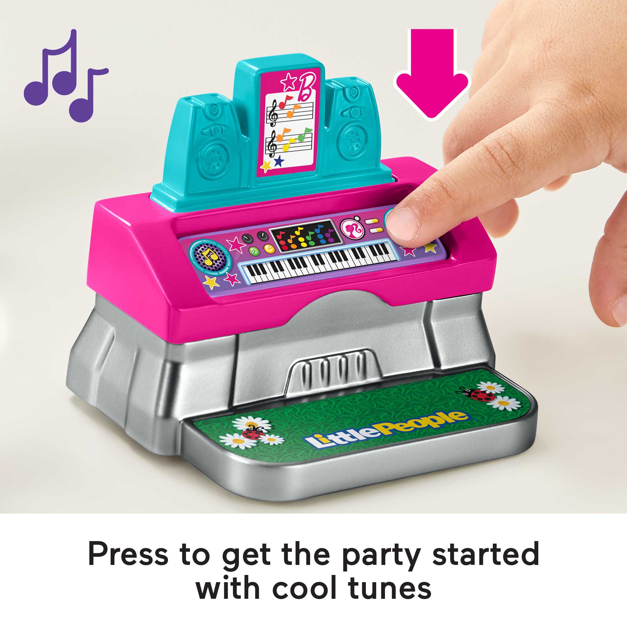 Fisher-Price Little People Barbie Playset For Toddlers, Musical Patio Party, 7 Play Pieces