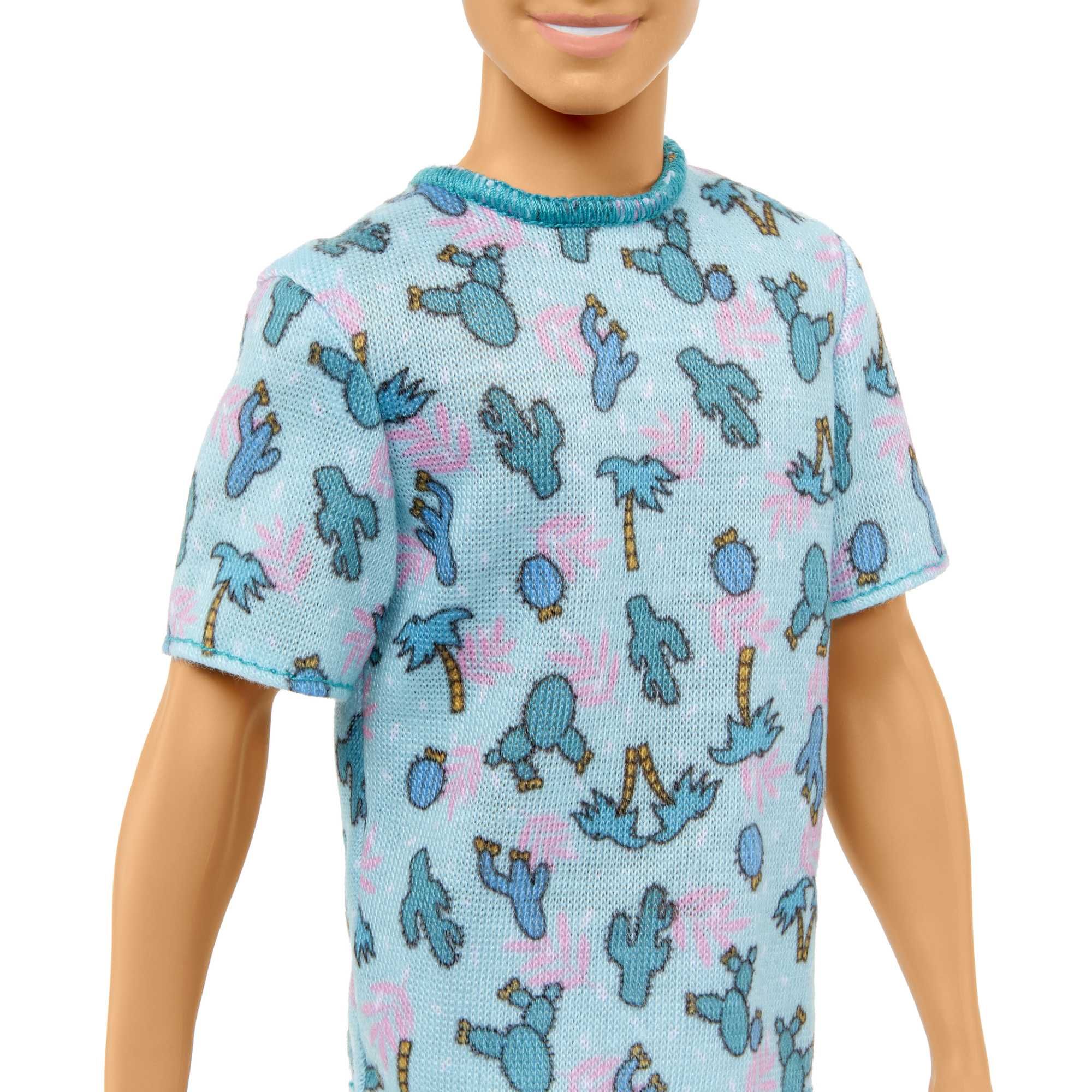 Barbie Fashionistas Ken Poupée 211, Cheveux Blonds, T-Shirt Cactus
