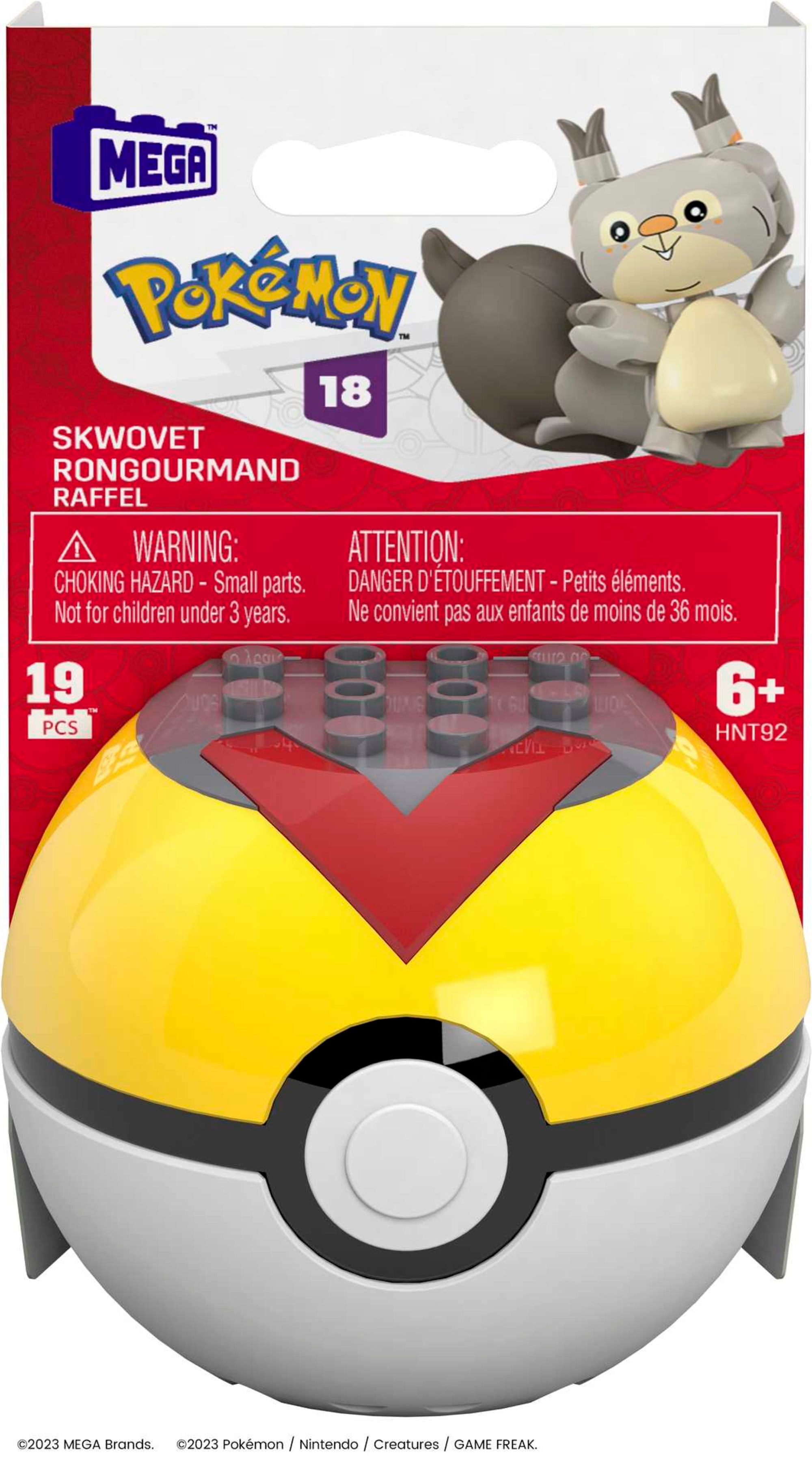 MEGA Pokémon Jogo de Construção Pokébola Colecionável Skwovet