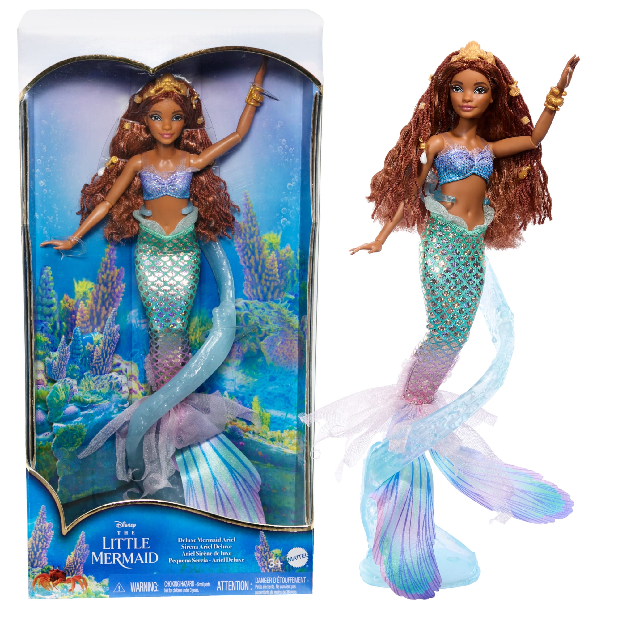 Disney The Little Mermaid Deluxe Mermaid Ariel Doll with Hair