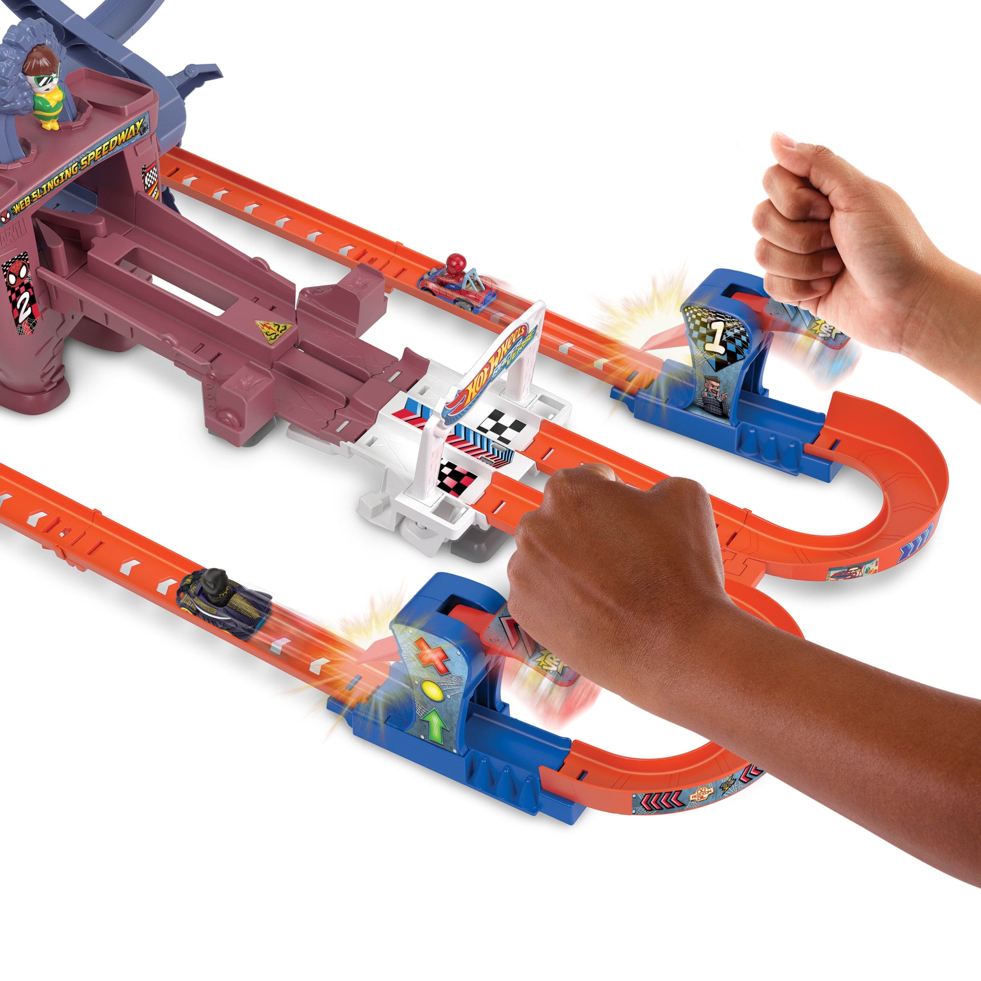 Hot Wheels Racerverse Piste de Course Mobile de Spiderman Coffret