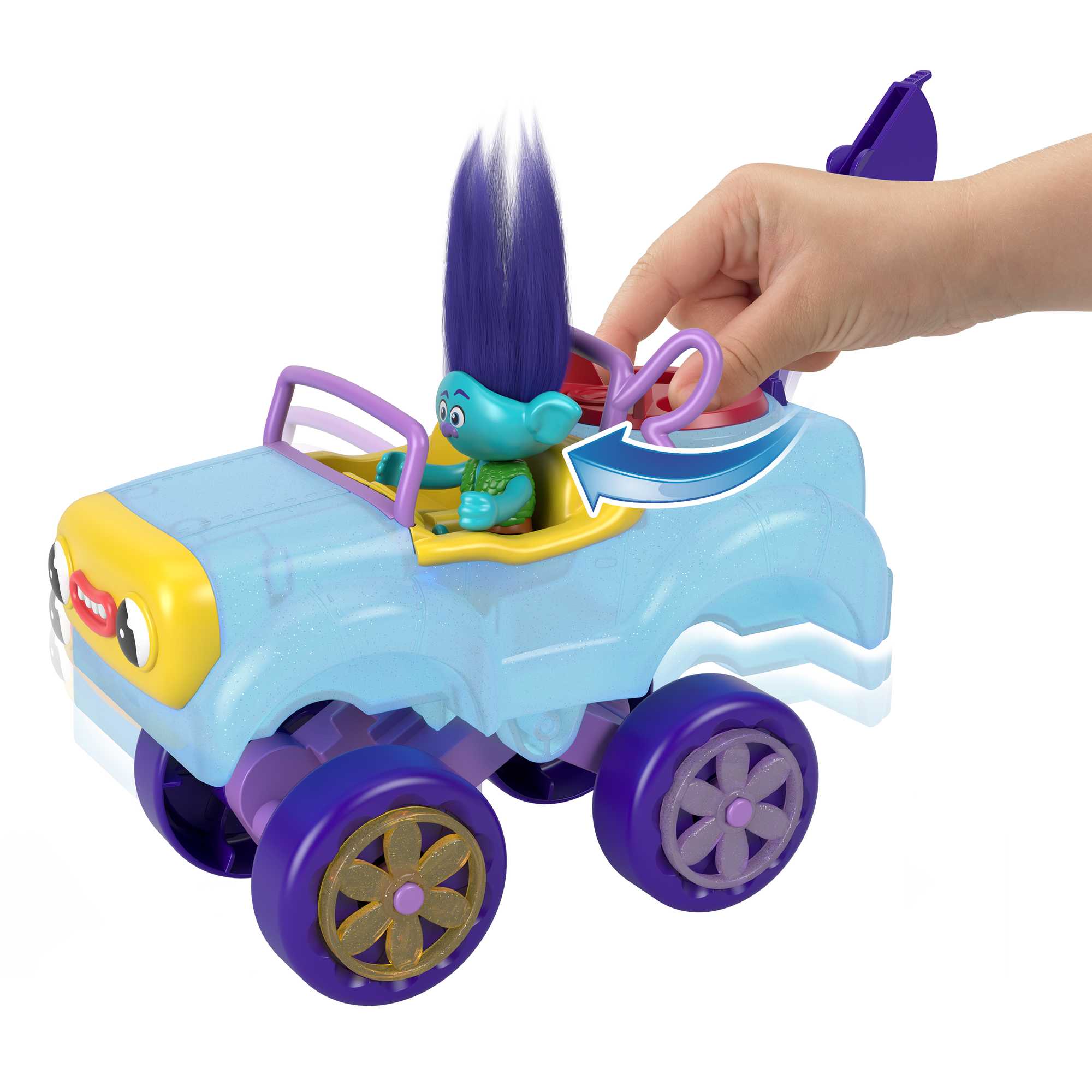 Imaginext Dreamworks Trolls Le Buggy de Branche, 4 Éléments