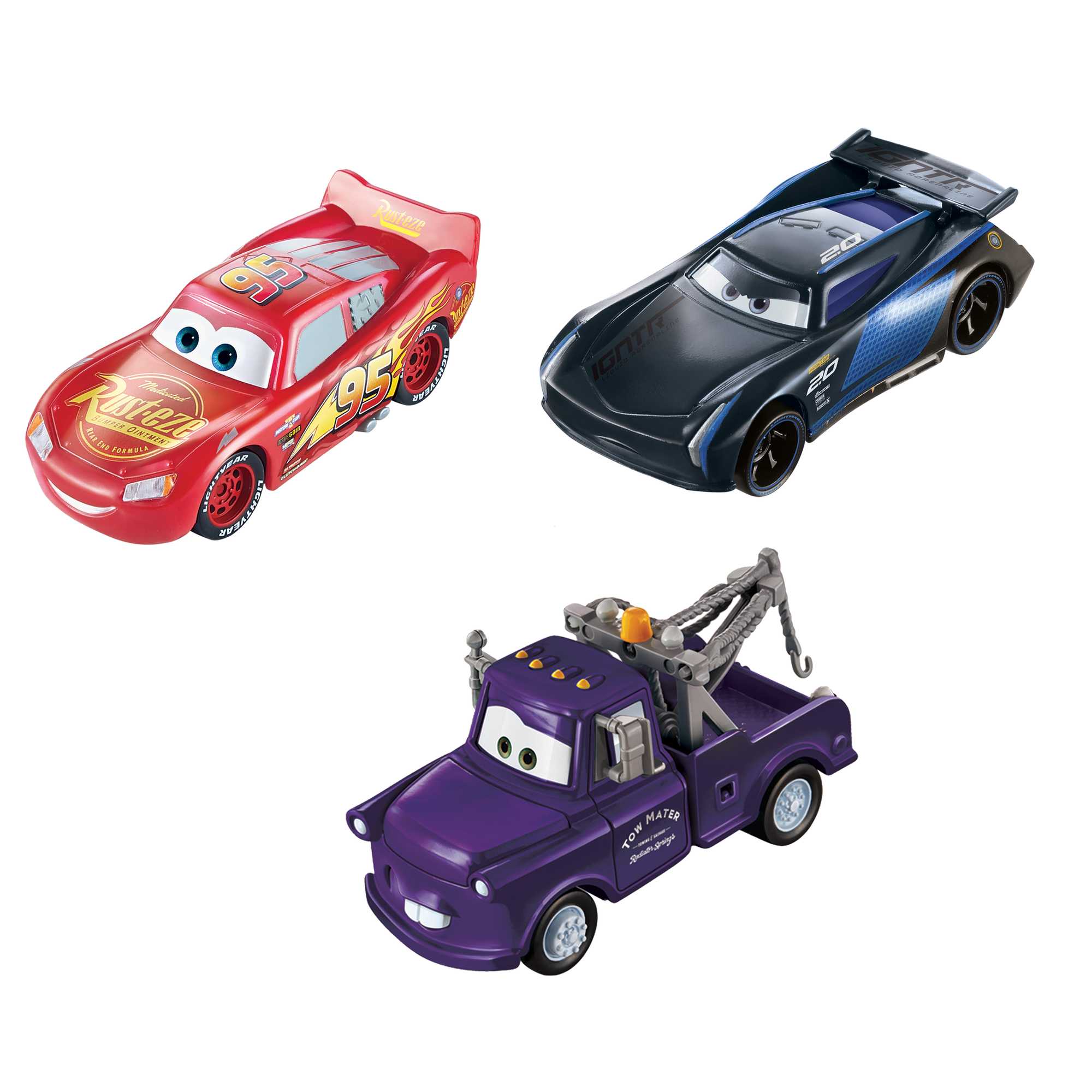 Disney Pixar Cars Color Changers Lightning Mcqueen, Mater & Jackson Storm  3-Pack | Mattel