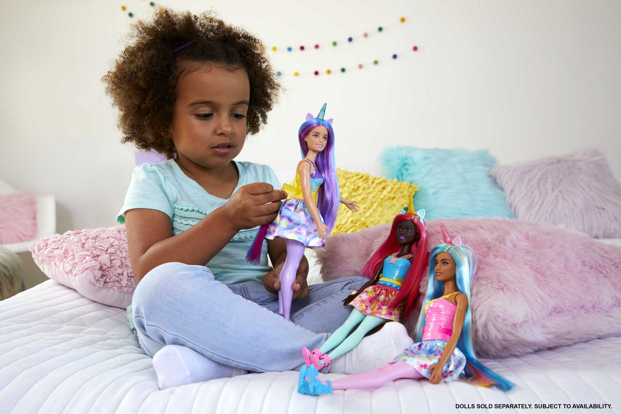 Barbie Dreamtopia Unicorn Doll In Rainbow Look, Toy For 3 Year Olds & Up