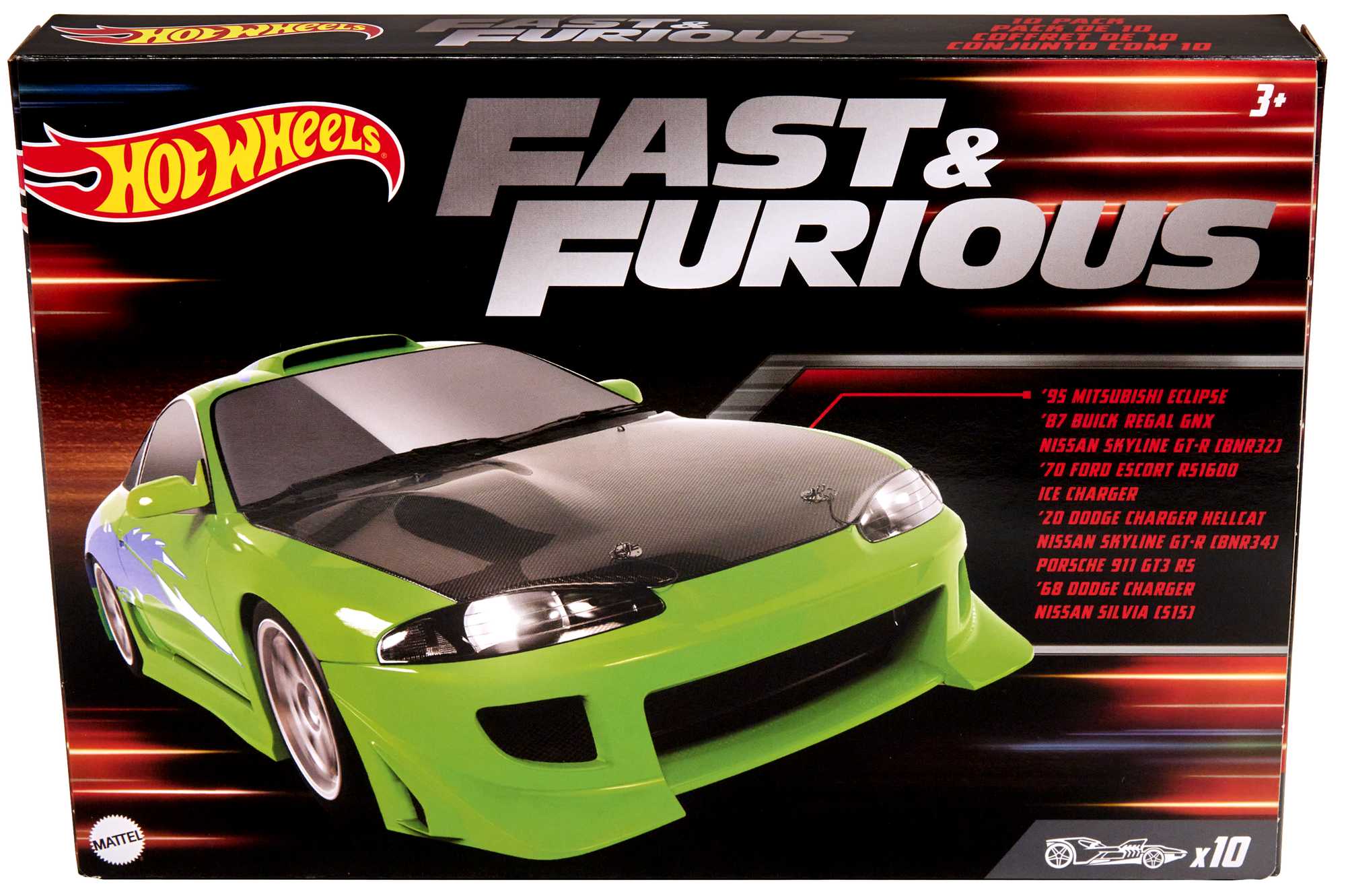 Hot Wheels Collector Vehículo de Colección Fast & Furious Paquete de 10 Autos