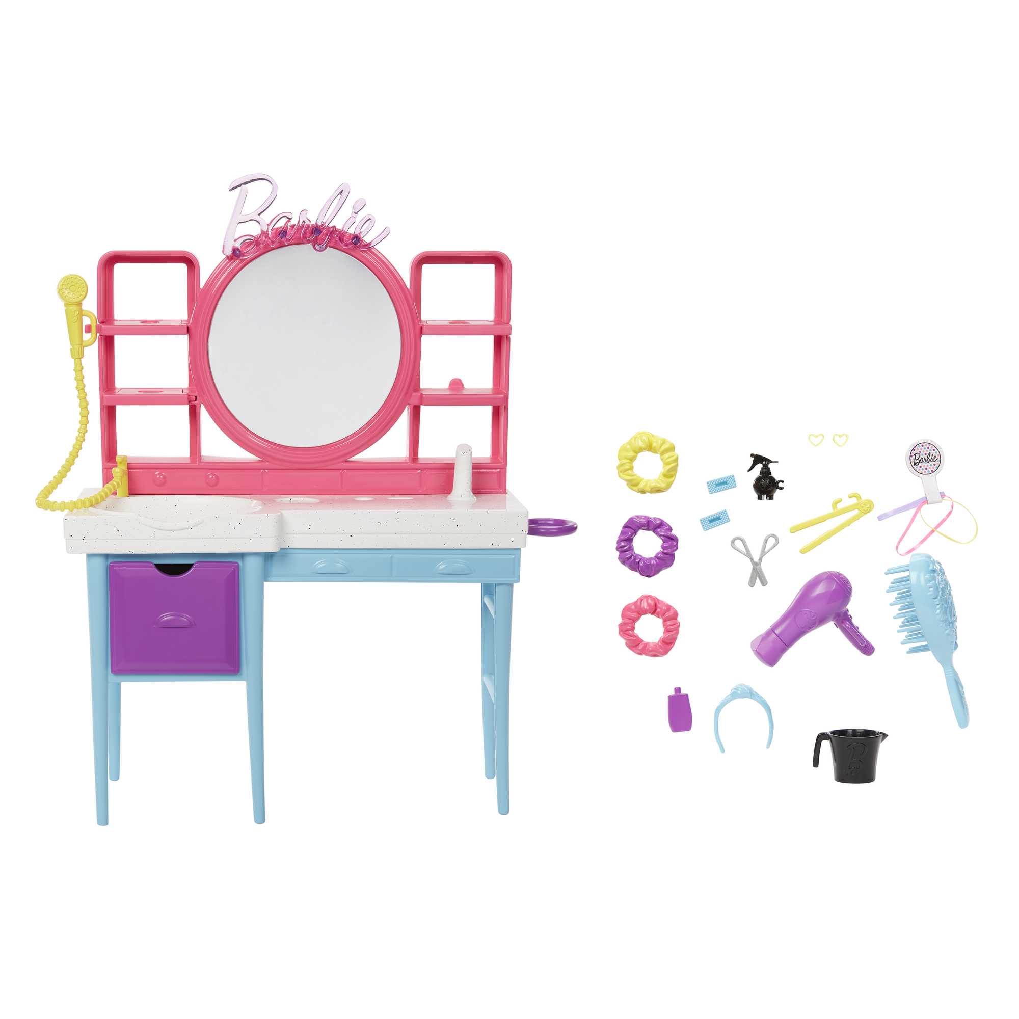 Barbie Ultra Chevelure Coffret de Jeu Salon et Poupée