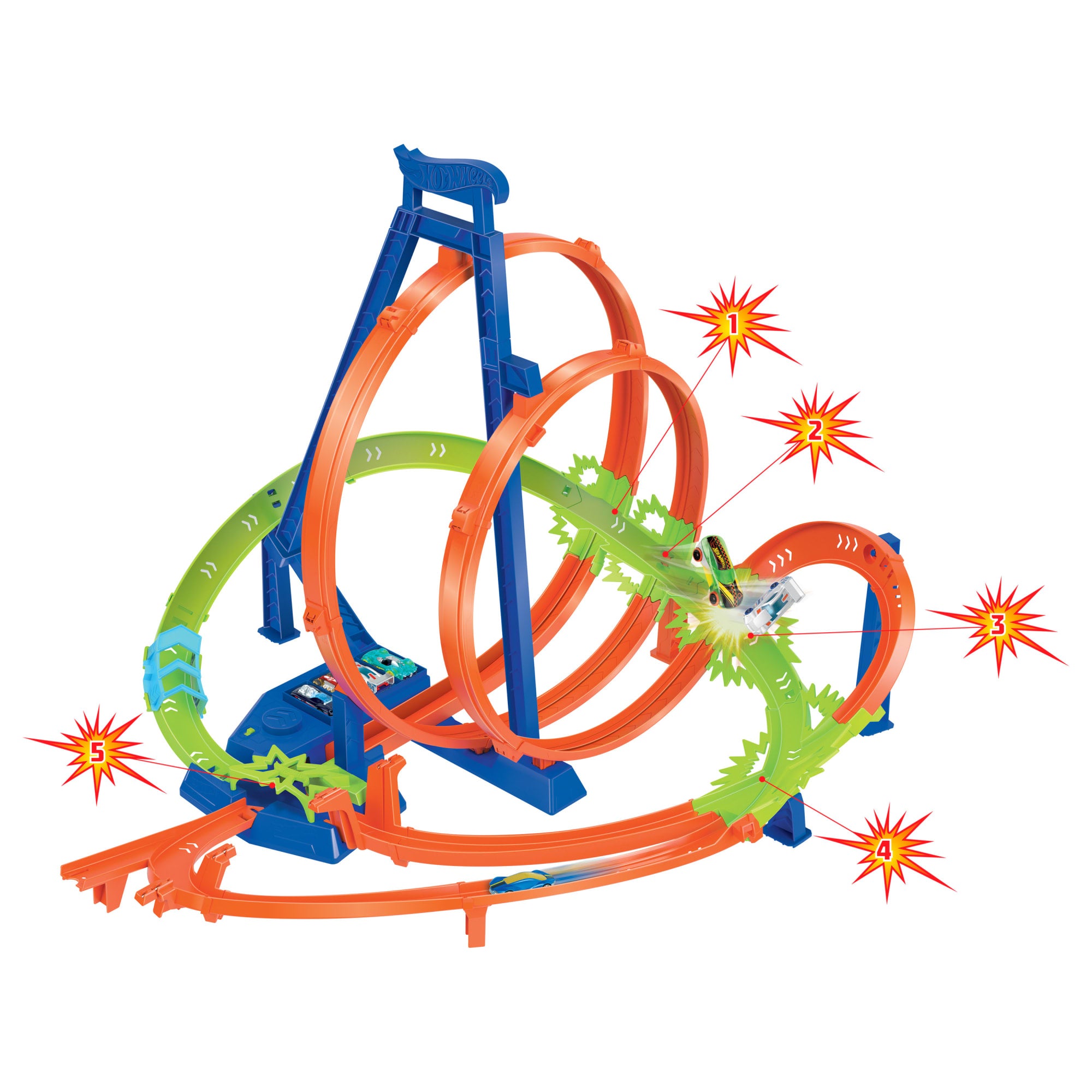 Hot Wheels Coffret Collisions Épiques, 5 Zones de Collisions