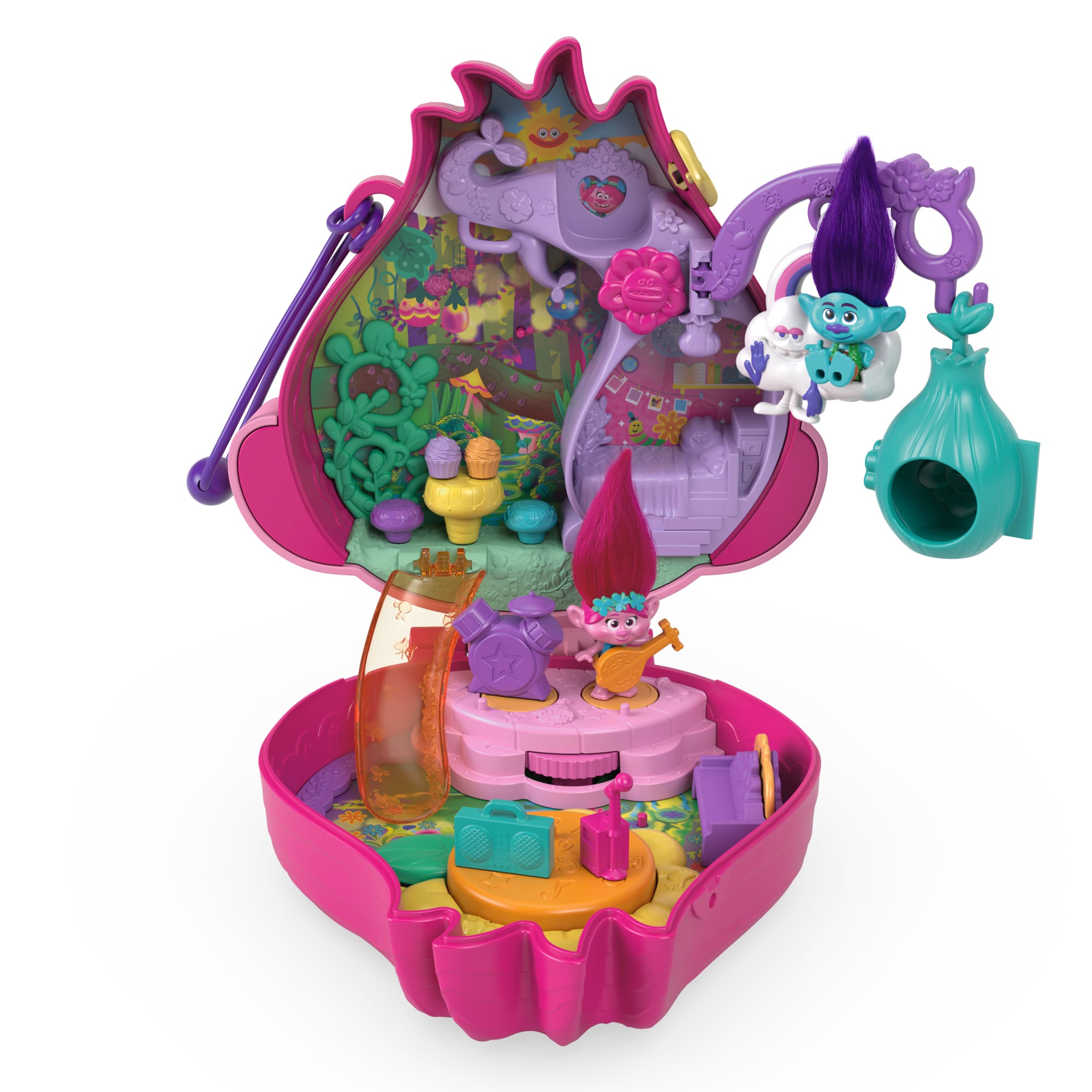Polly Pocket & Dreamworks-Les Trolls-Coffret Figurines et Accessoires