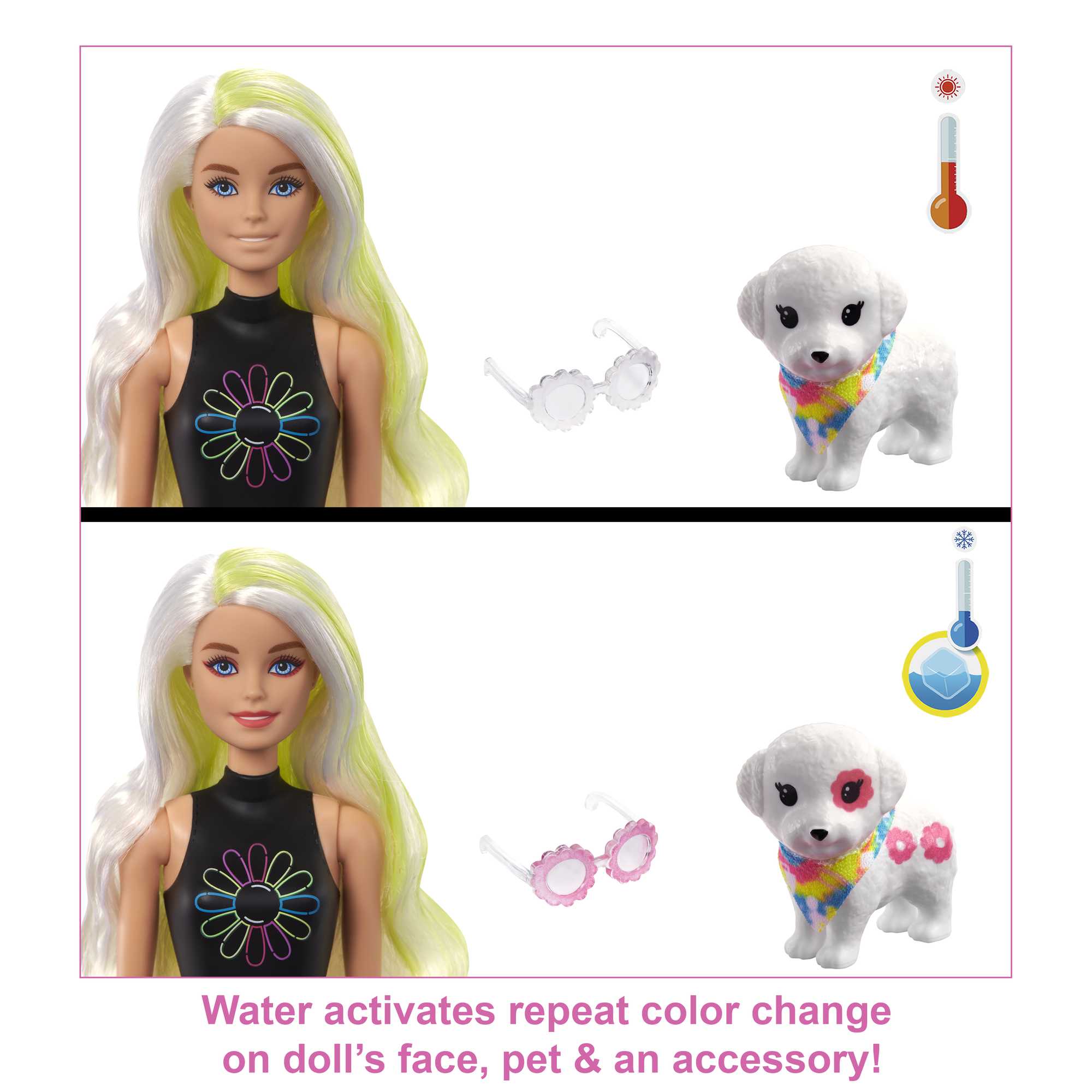 Barbie Color Reveal Advent Calendar, 25 Surprises Include Color Reveal  Doll, 1 Color Reveal Pet, Clothes, Accessories & Kid-Sized Bracelet with 2