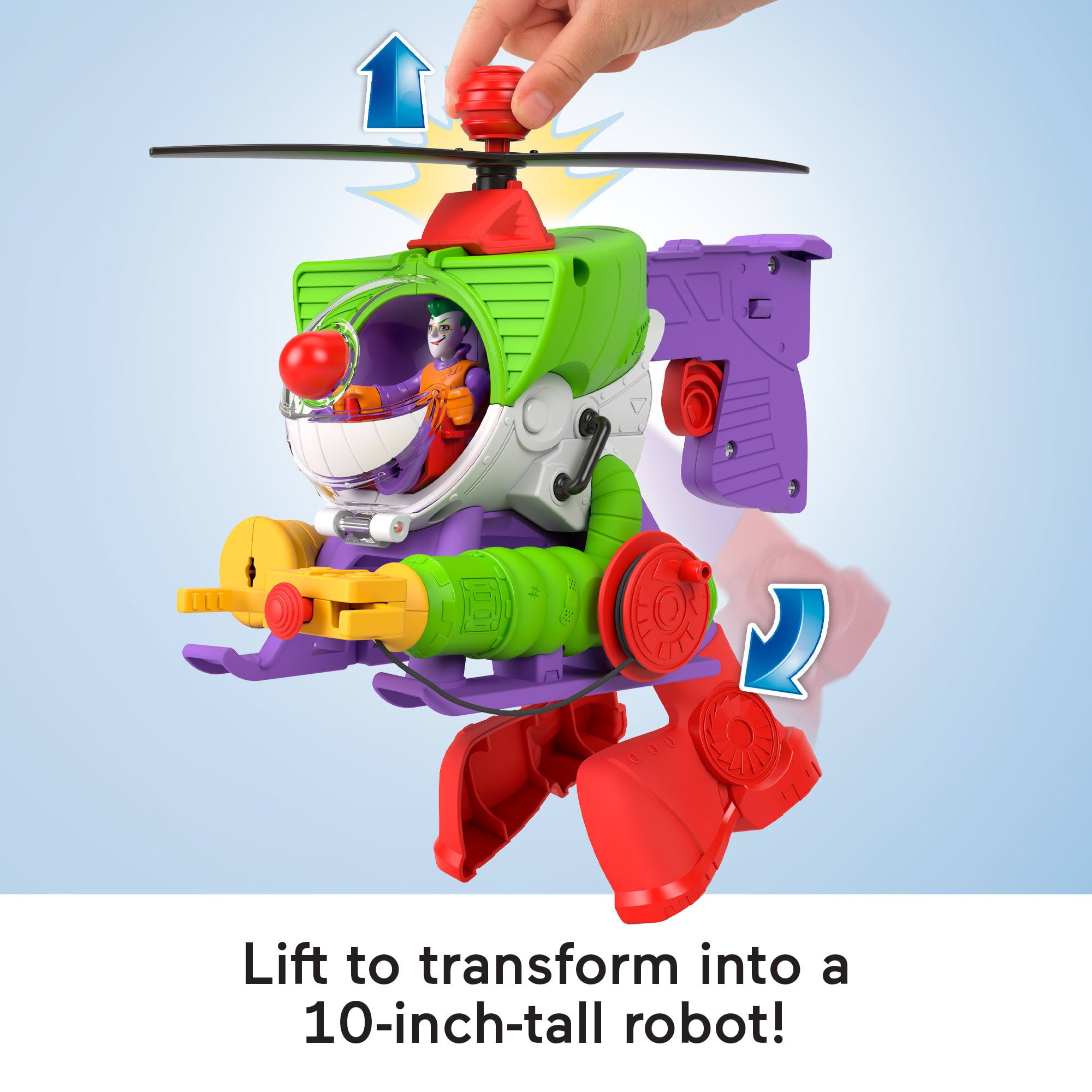 Imaginext DC Super Friends the Joker Robo Copter Toy Robot Figure & Helicopter, 3-Pieces
