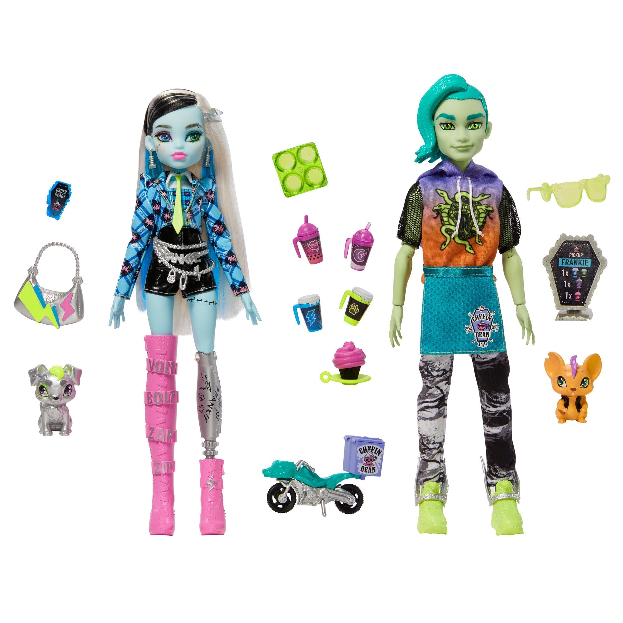 Monster High Doll 2-Pack, Deuce Gorgon and Frankie Stein | Mattel