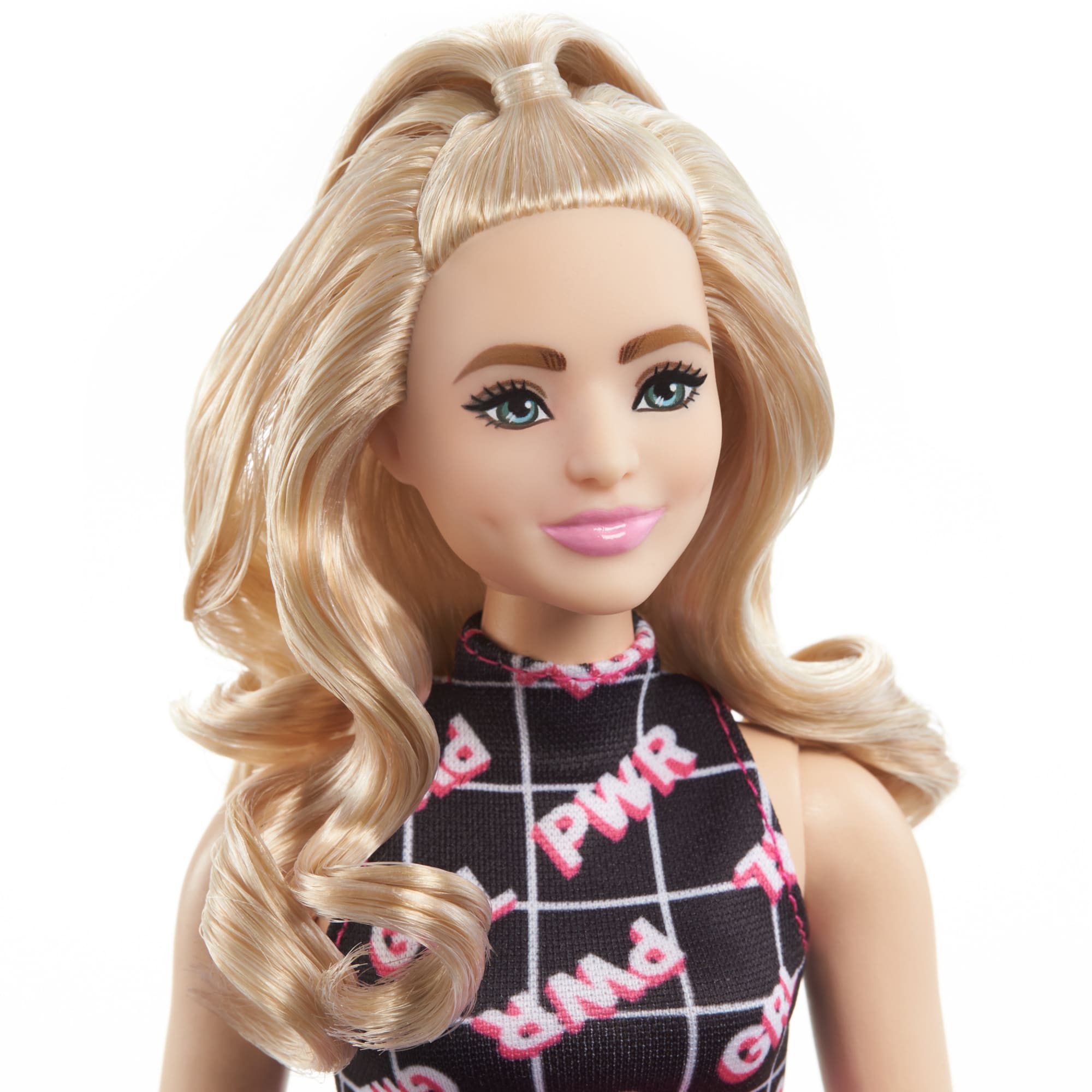 Barbie Doll, Curvy Blonde In Girl Power Outfit, Barbie Fashionistas