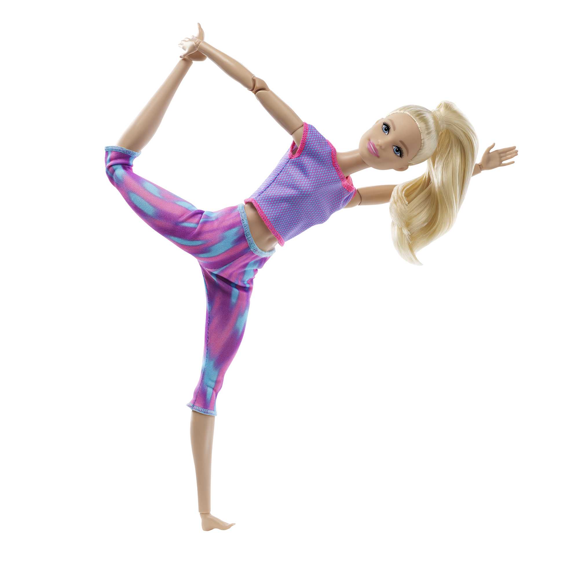 Barbie Made to Move Doll with 22 Flexible Joints & Long Wavy Brunette Hair  Wearing Athleisure-wear for Kids 3 to 7 Years Old , Green