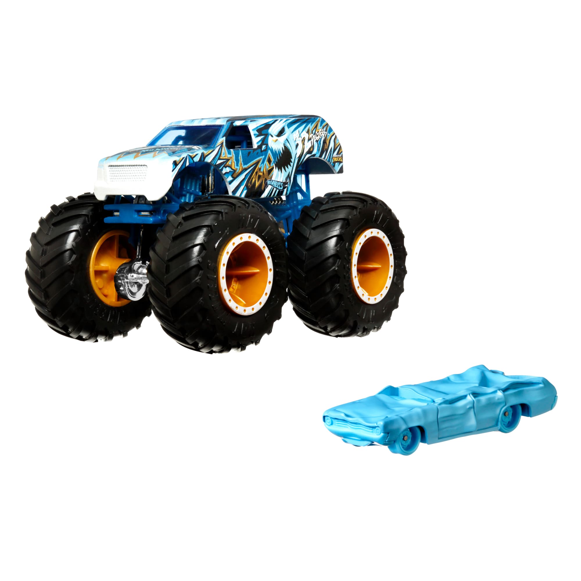 Hot Wheels Monster Trucks Veículo de Brinquedo 32 Degrees SUV Die Cast Flat Iron Crushed