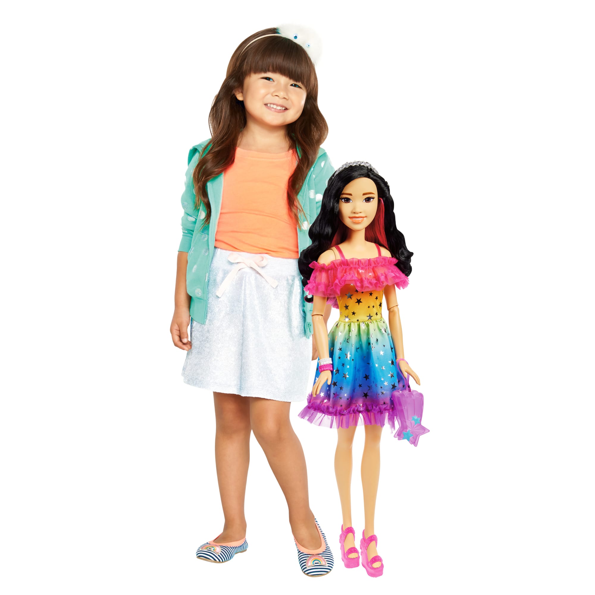 Playtime is larger than life with this Barbie doll that stands over two  feet tall and wears a rainbow dress! Browse Barbie toys and gifts at Shop. Mattel.com.