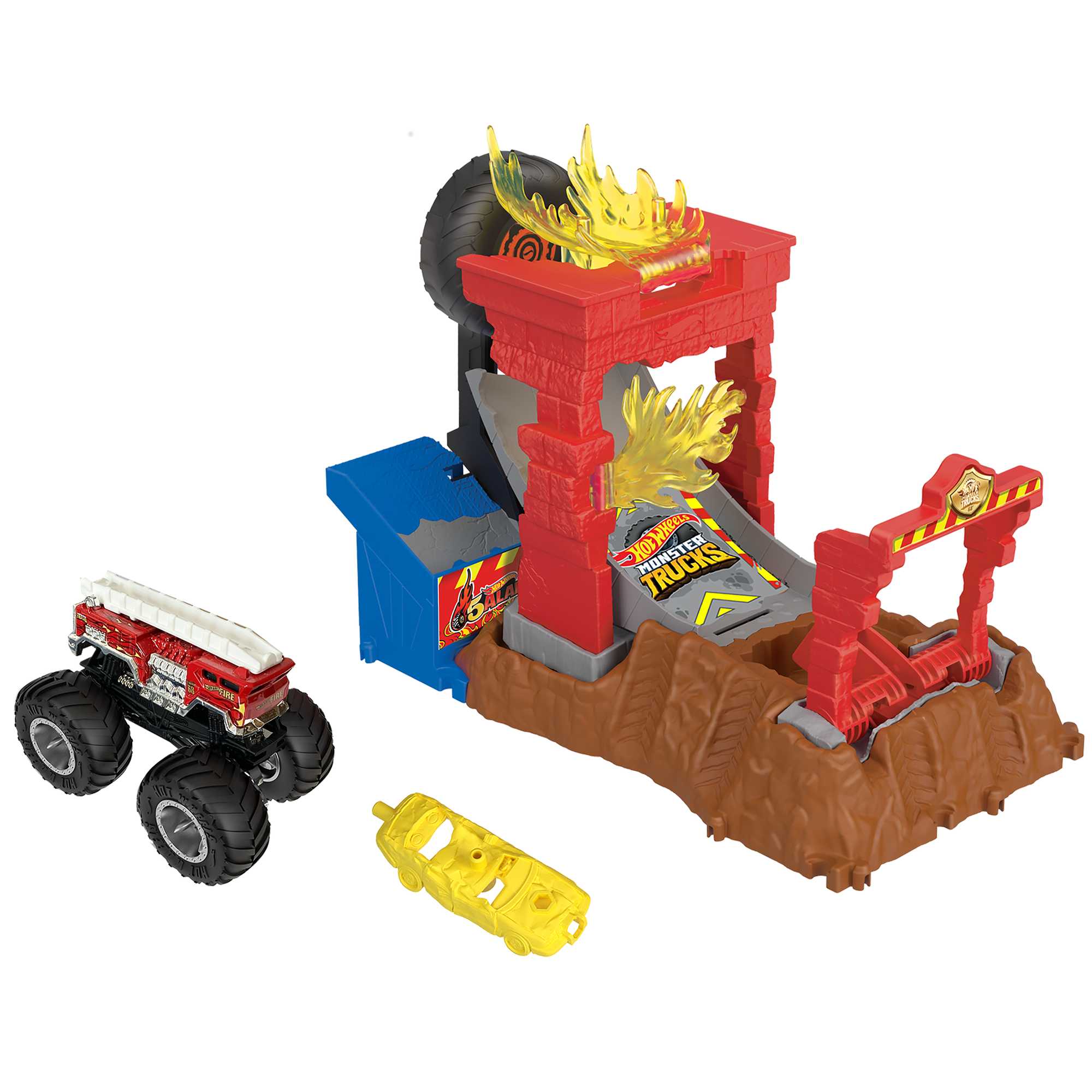 Hot Wheels Monster Trucks Playset | Fire Crash Challenge