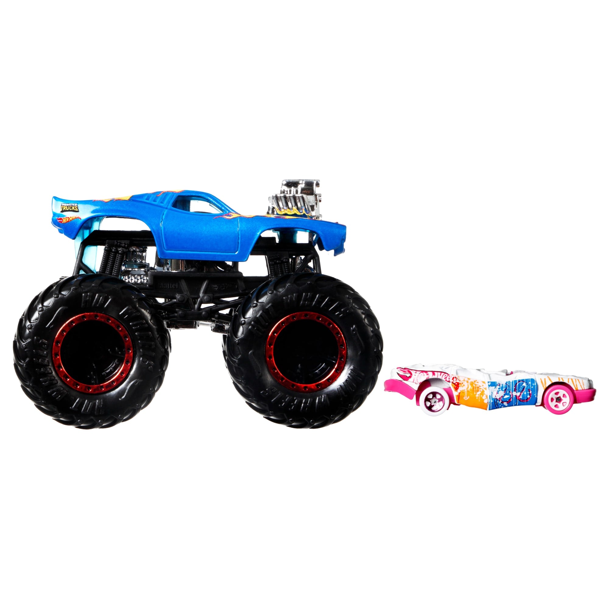 Hot Wheels Monster Trucks Veículo de Brinquedo Rodger Dodger Die Cast Sudder Stop Crushed