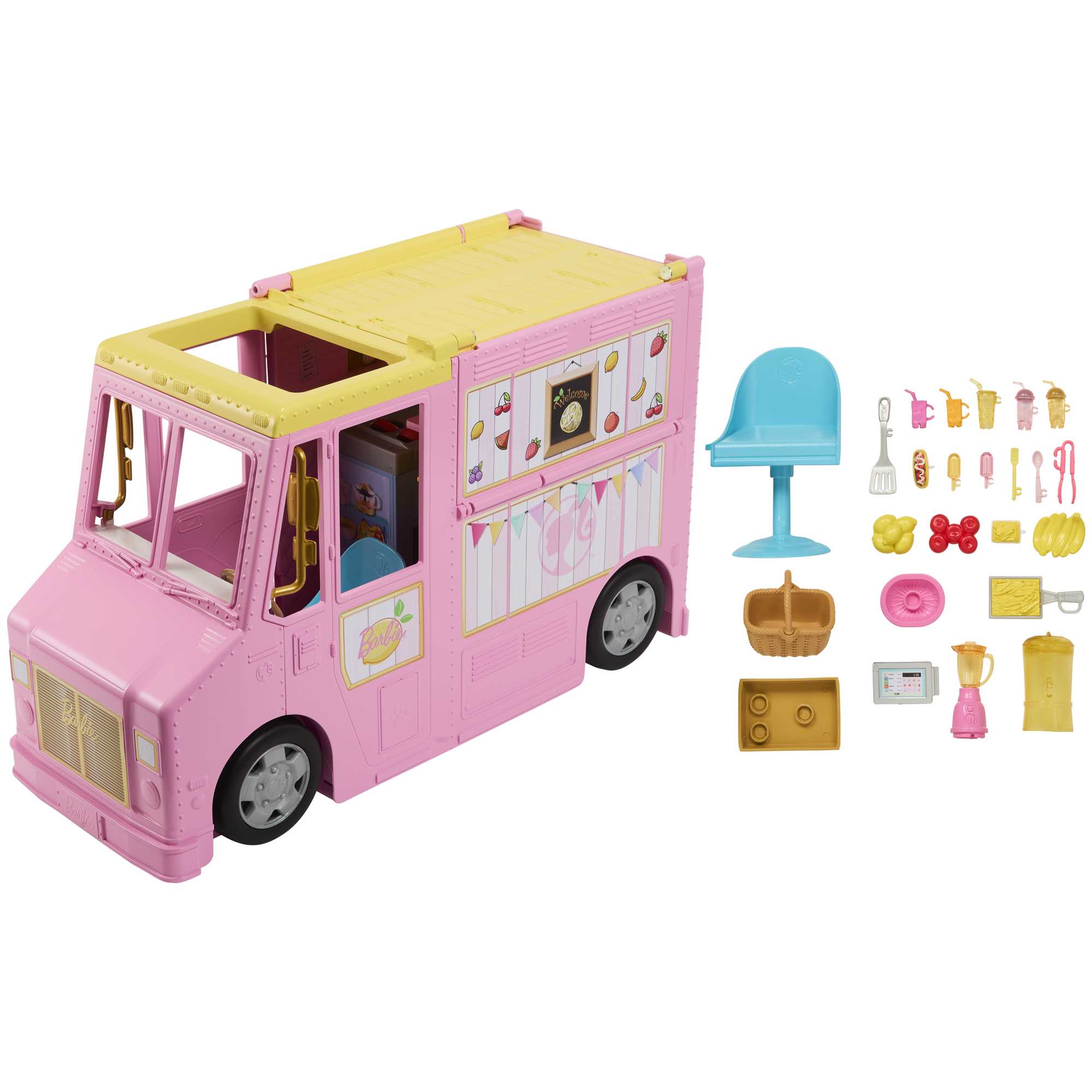 Barbie Camion à Limonade Coffret 25 Éléments de Jeu