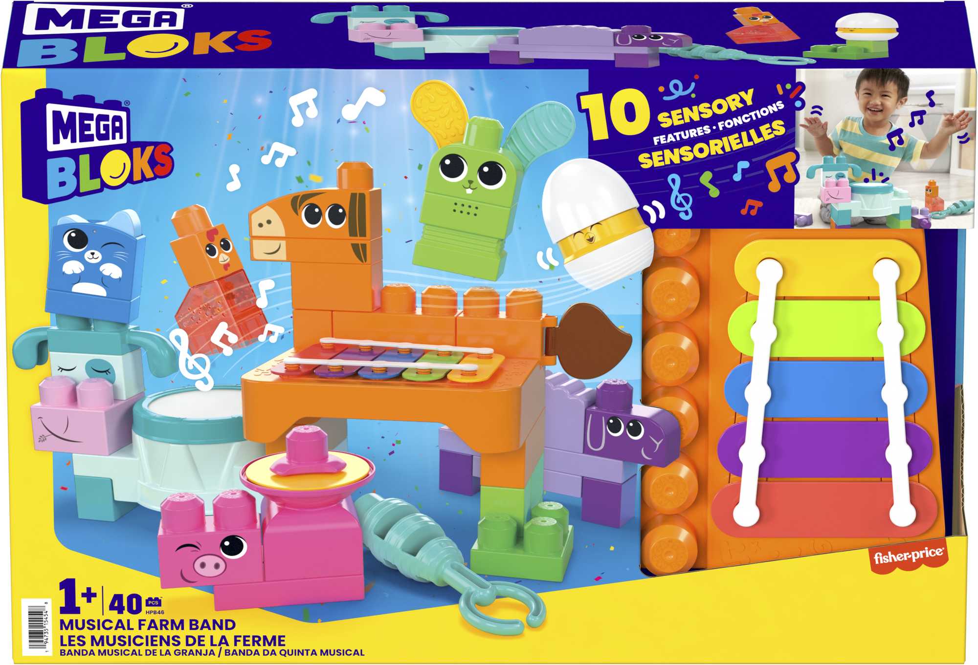 Mega Bloks Sensory Features Juguete de Construcción Granja Musical