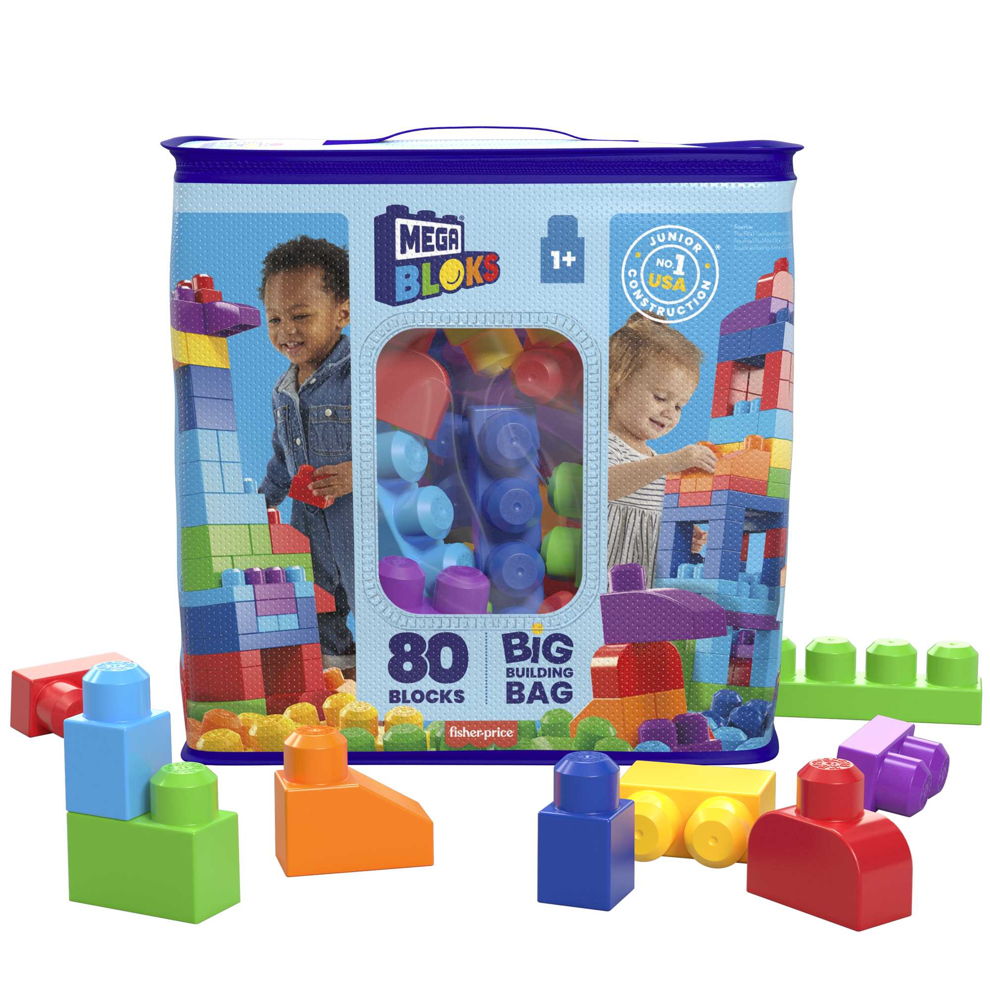 MEGA Bloks 80-Piece Big Building Bag Blocks | Mattel