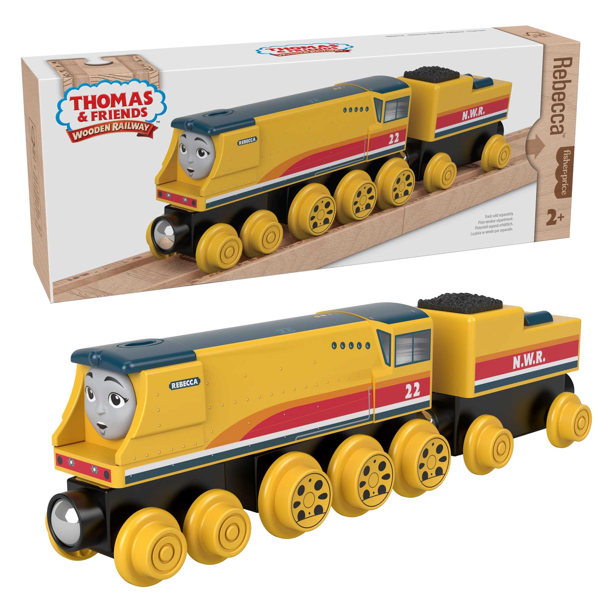 Yellow sales wooden train