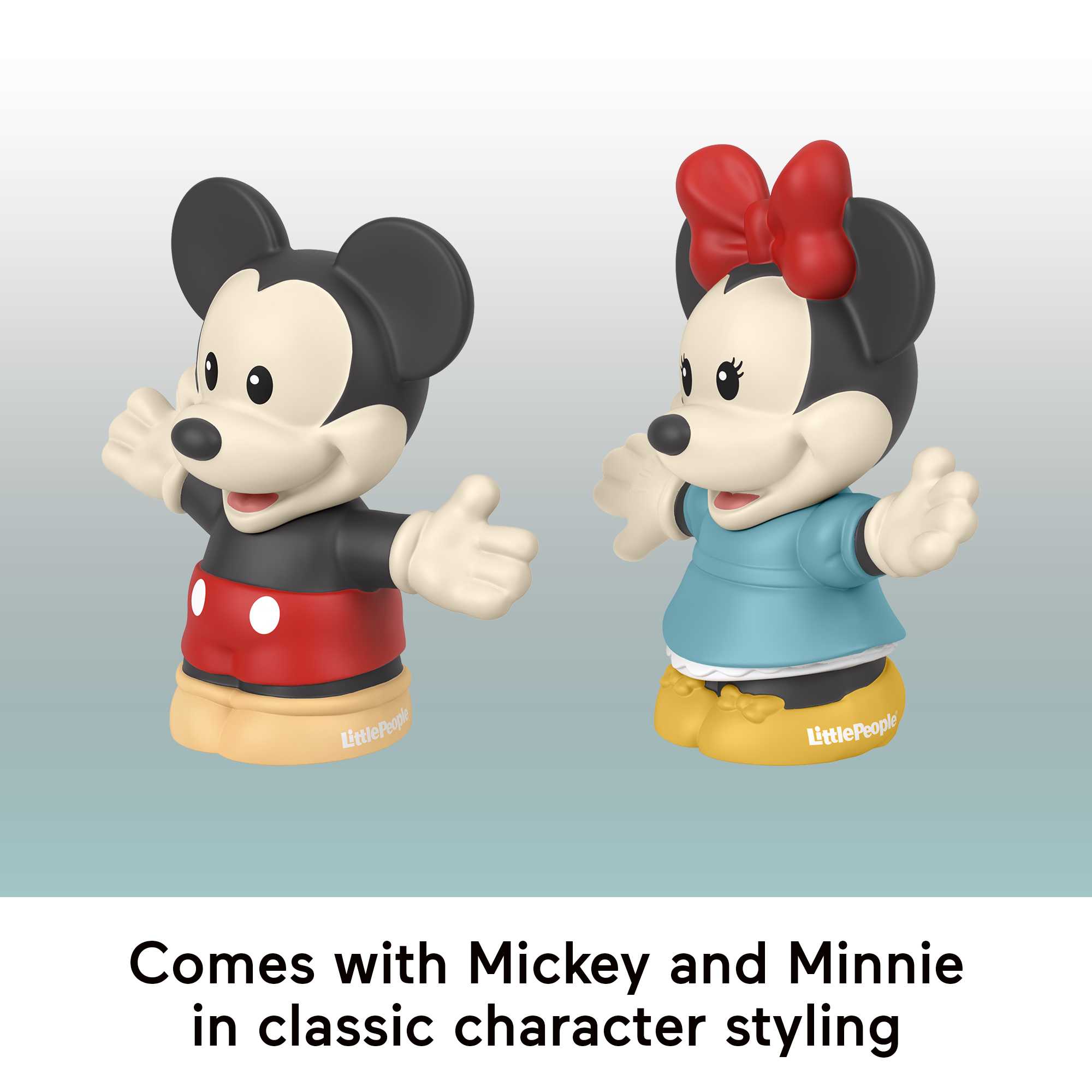 Fisher-Price Little People Toddler Figure Pack, Disney 100 Retro Reimagined Mickey & Minnie