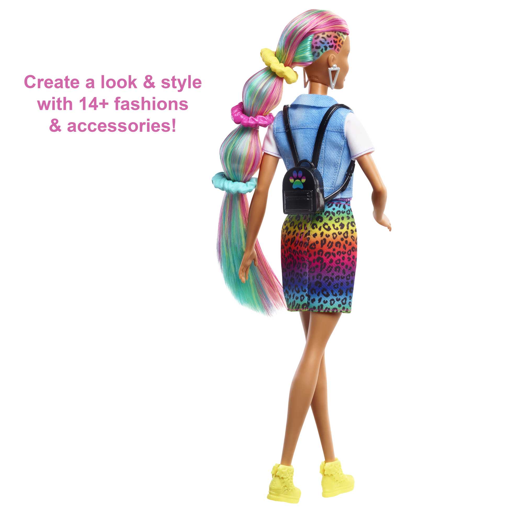 Barbie Leopard Rainbow Hair Doll HCV99 | Mattel