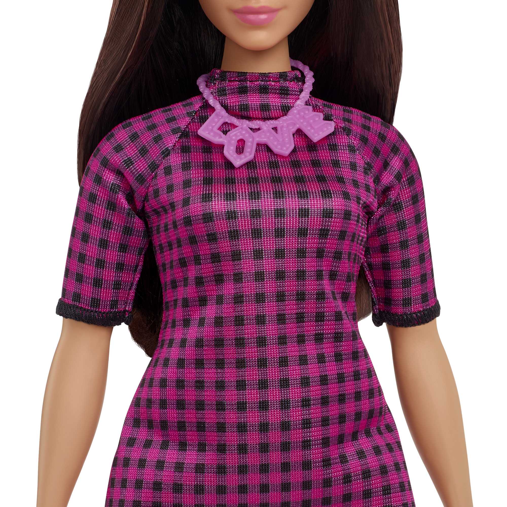 Barbie Fashionistas Doll #188, Curvy, Dress, Love Necklace, 3 To 8 Years Old