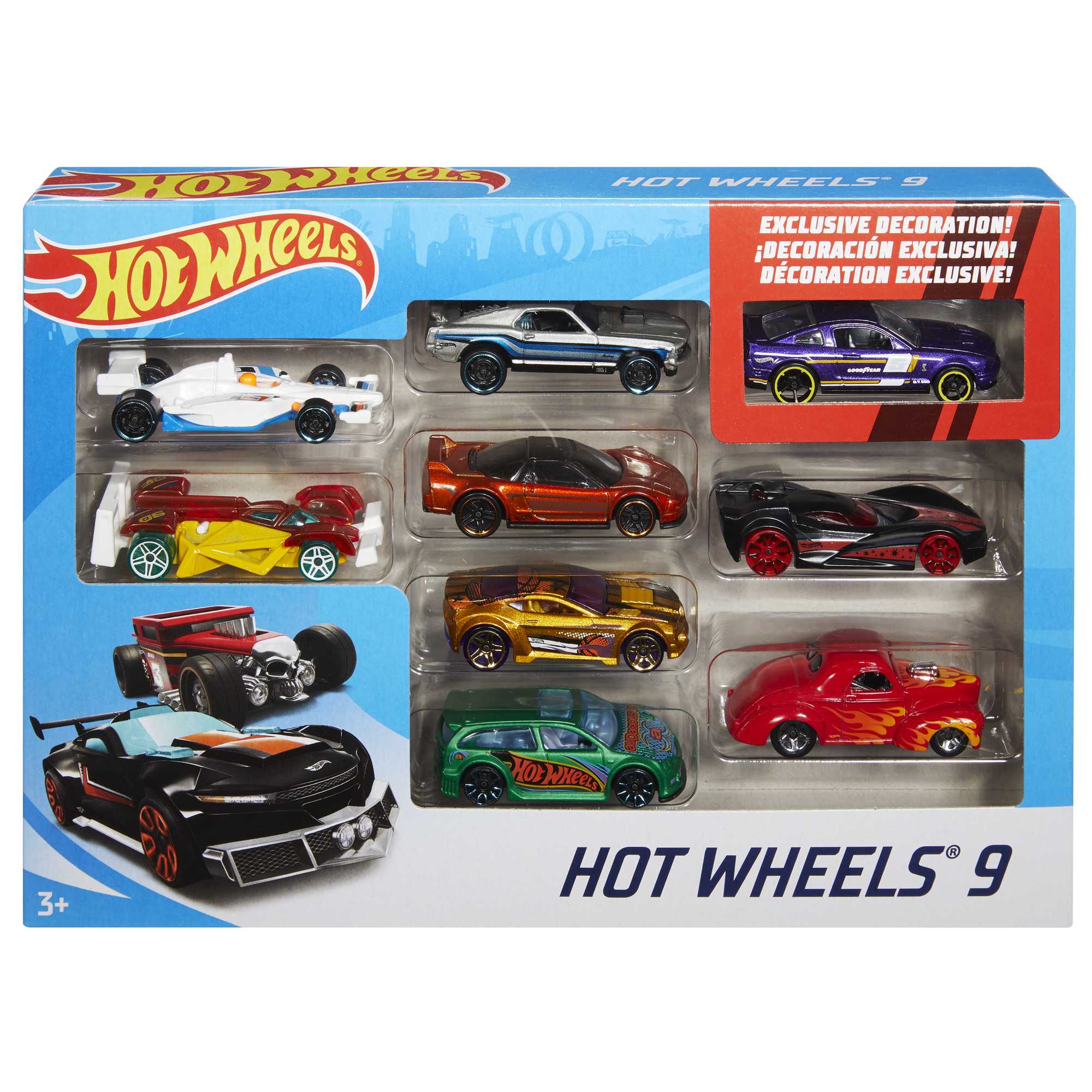 Hot Wheels 9-Car Pack 1:64 Scale Vehicles
