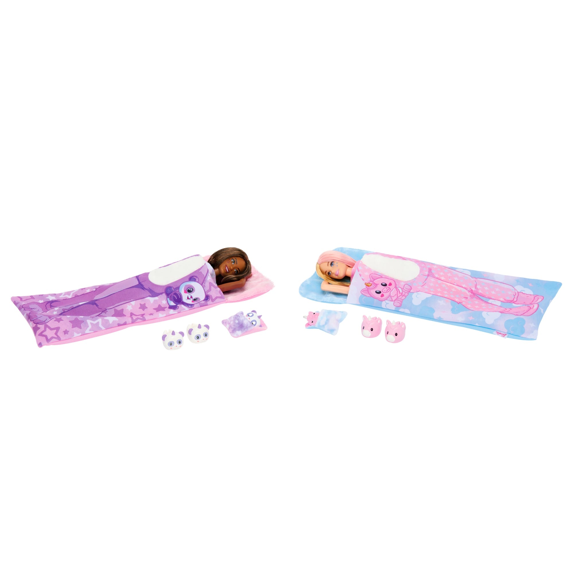 Barbie Cutie Reveal Slumber Party Gift Set With 2 Dolls & 2 Pets, 35+ Surprises, Cozy Cute Tees