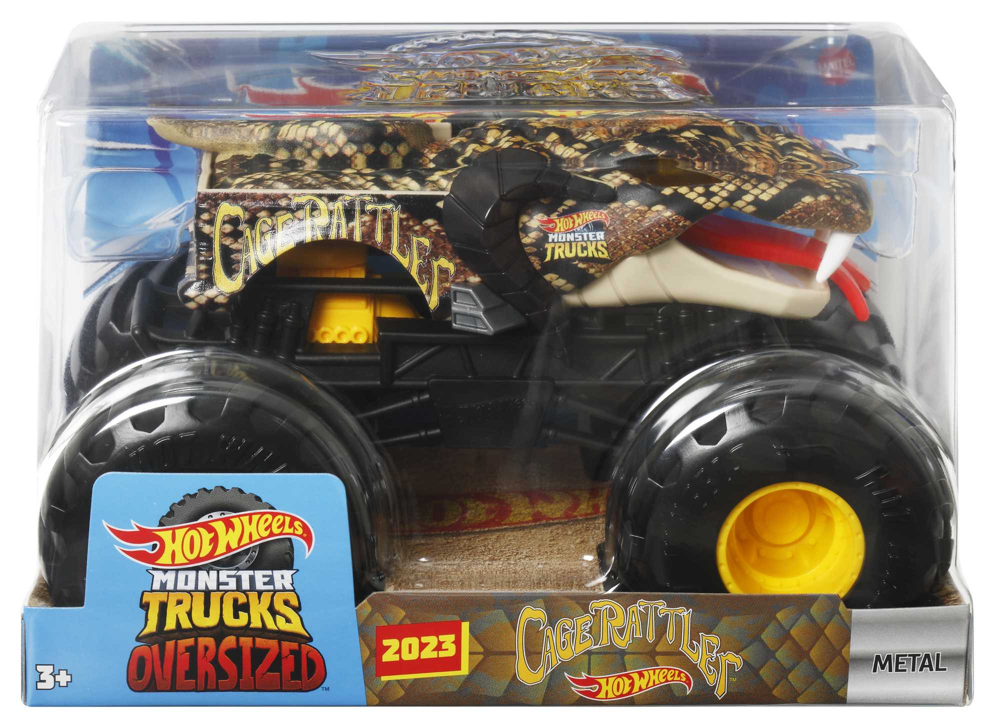 Hot Wheels Monster Trucks Vehículo de Juguete Cage Rattler Escala 1:24