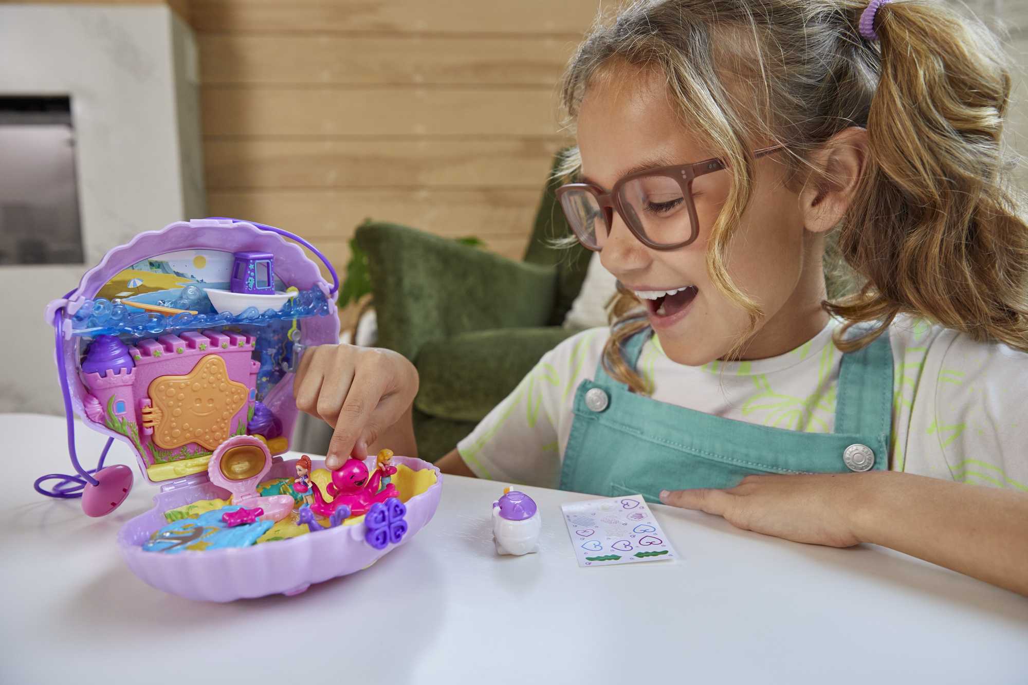 Polly Pocket Conjunto de Brinquedo Estojo de Concha Polly & Lila